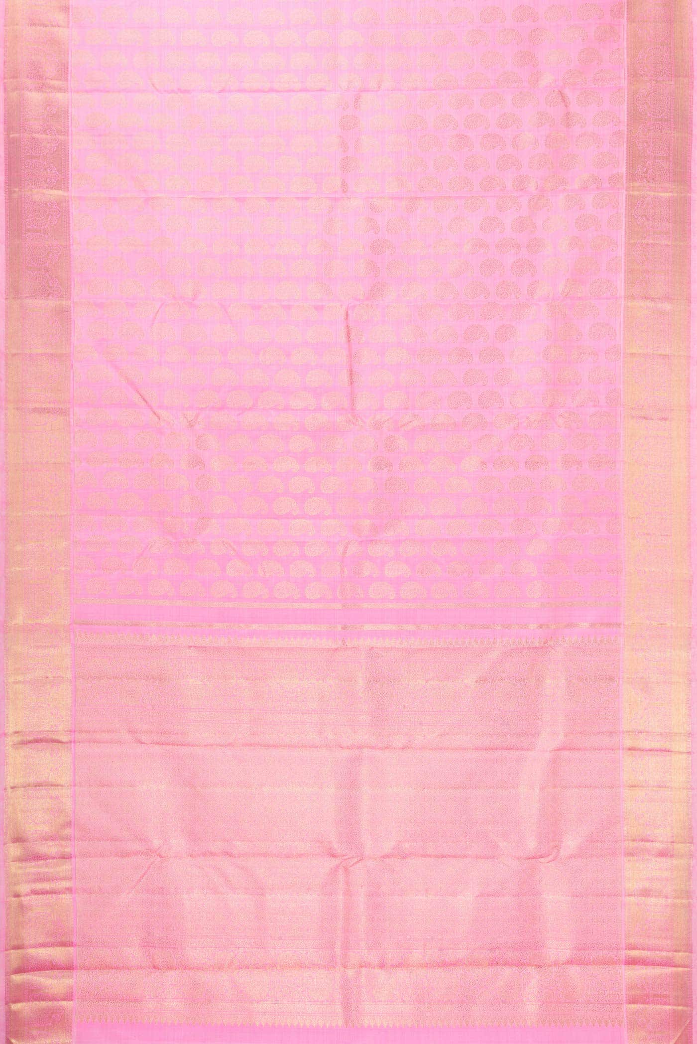Pure Silk Pure Zari Rose pink Kanjivaram Saree