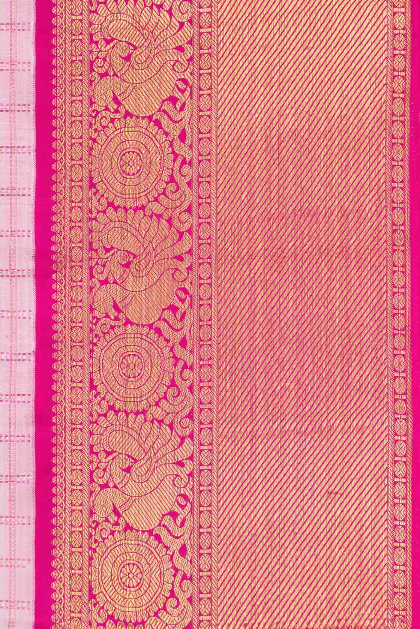 Pure Silk Pure Zari Pink Kanchipuram Saree