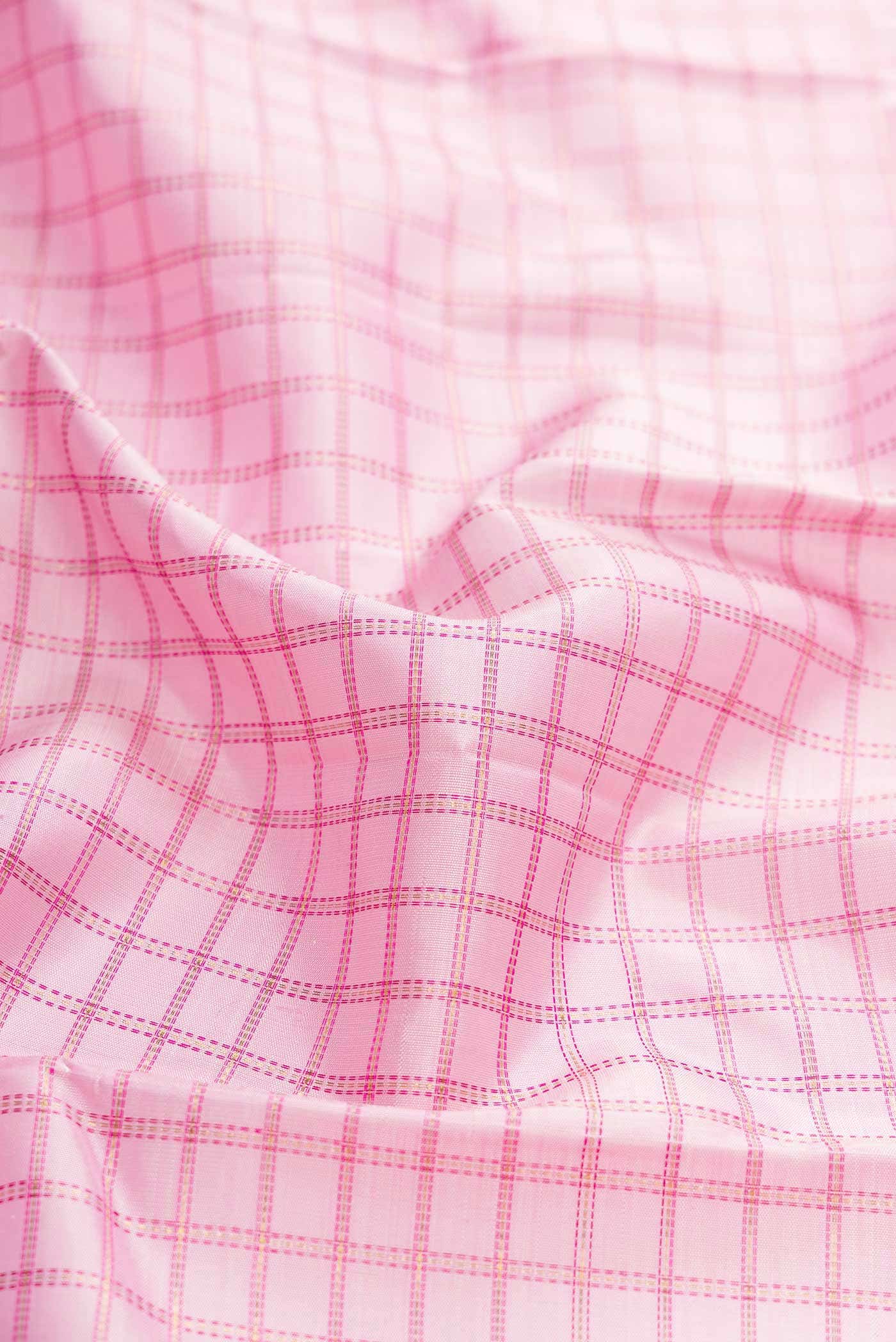 Pure Silk Pure Zari Pink Kanchipuram Saree