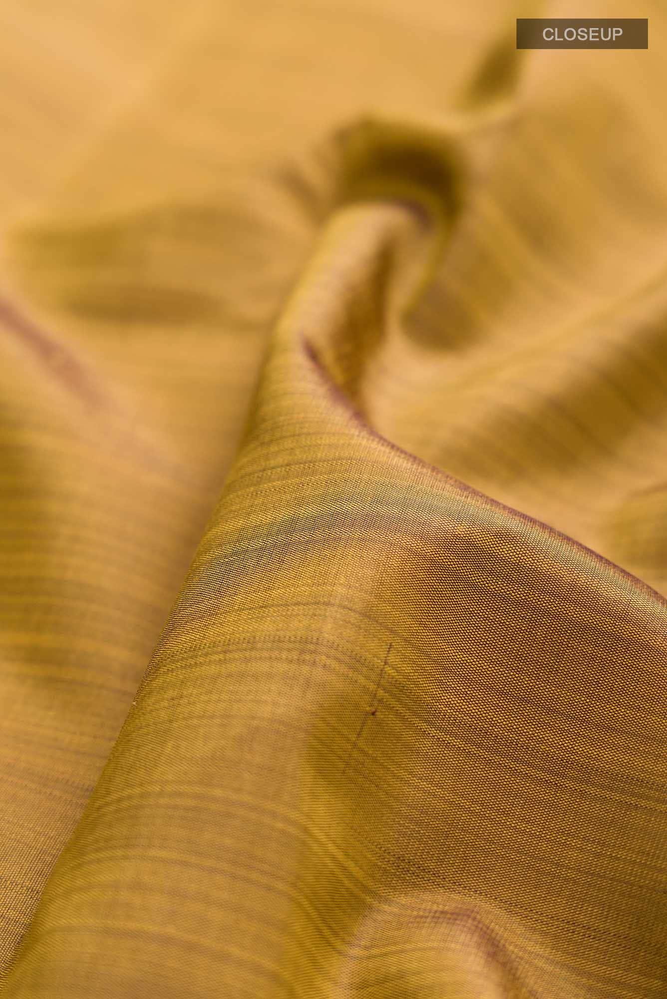Mustard Kanchipuram Silk Saree