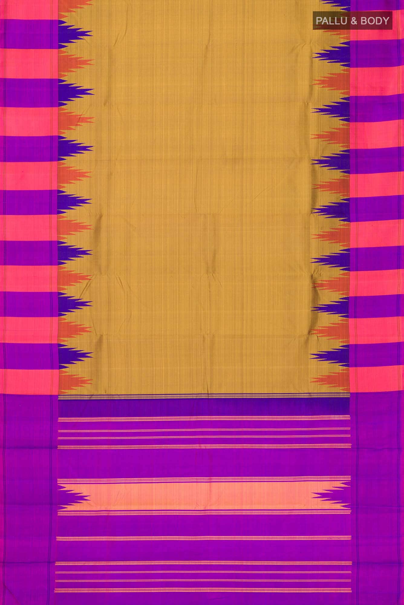 Mustard Kanchipuram Silk Saree