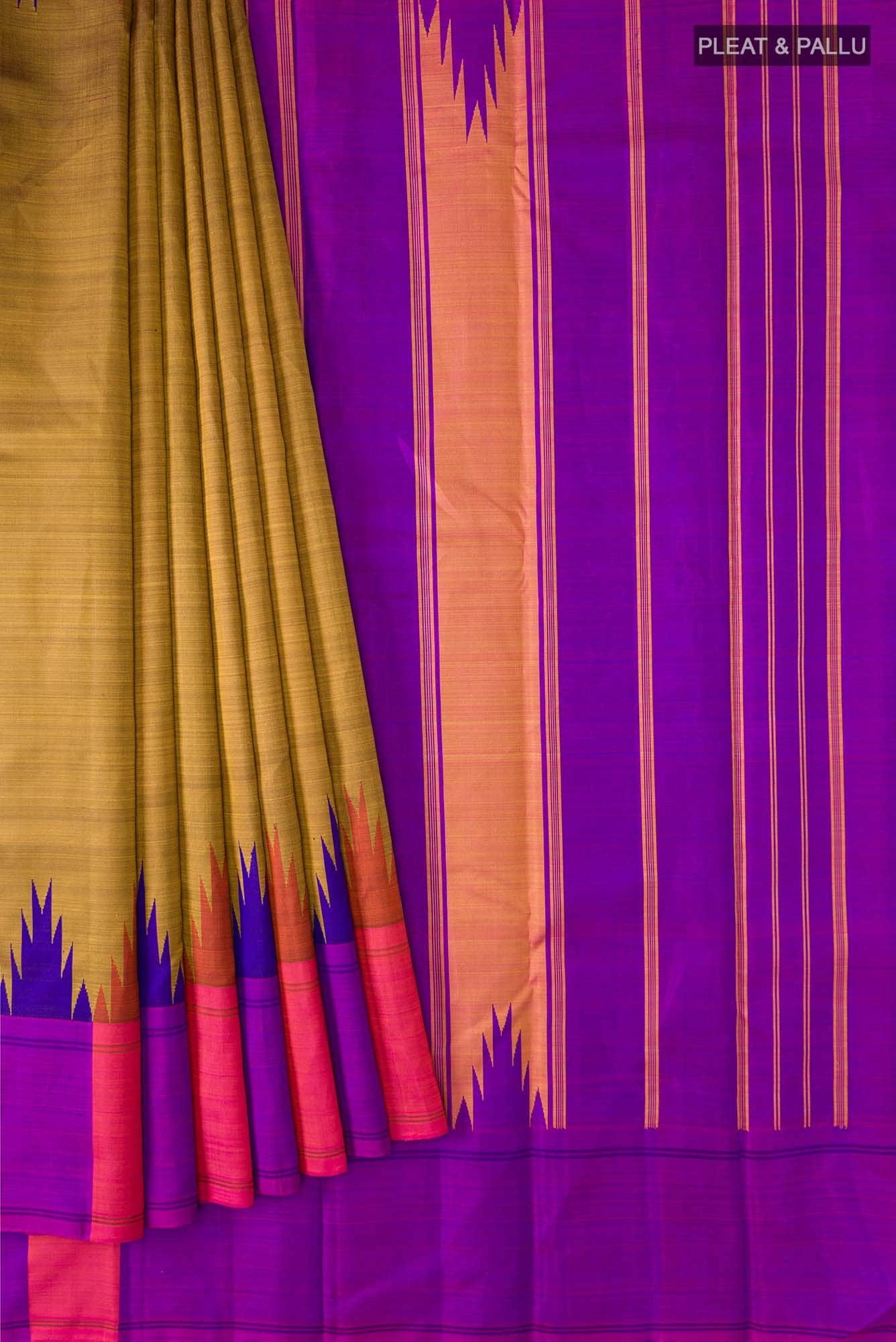 Mustard Kanchipuram Silk Saree