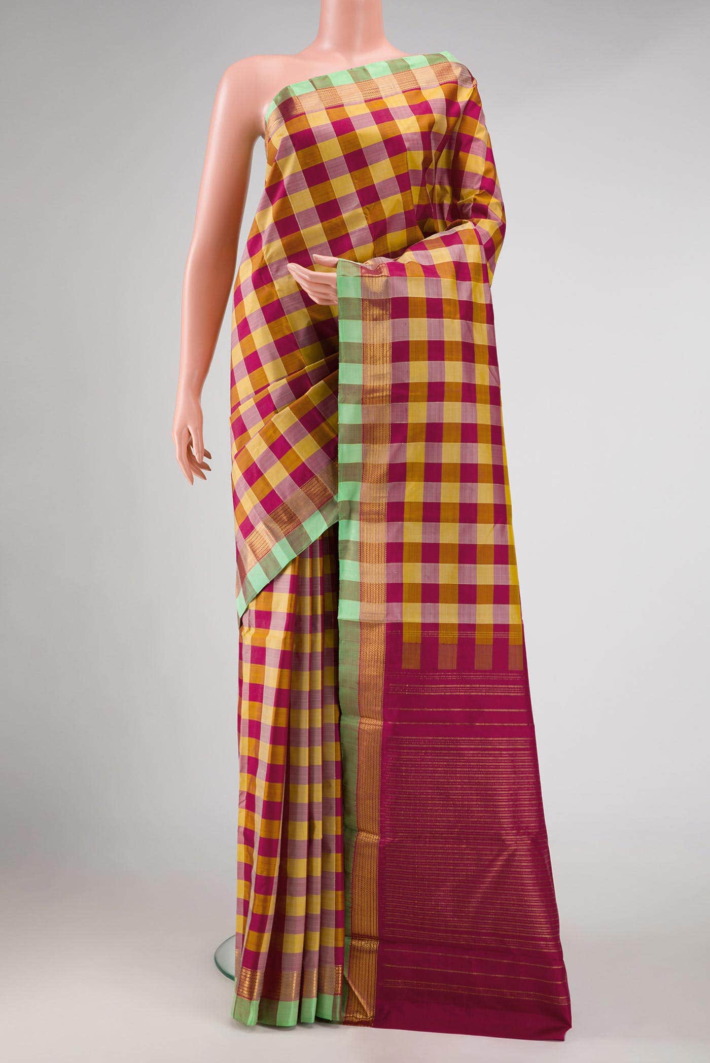 Pure Silk Pure Zari Multi Kanchipuram Saree