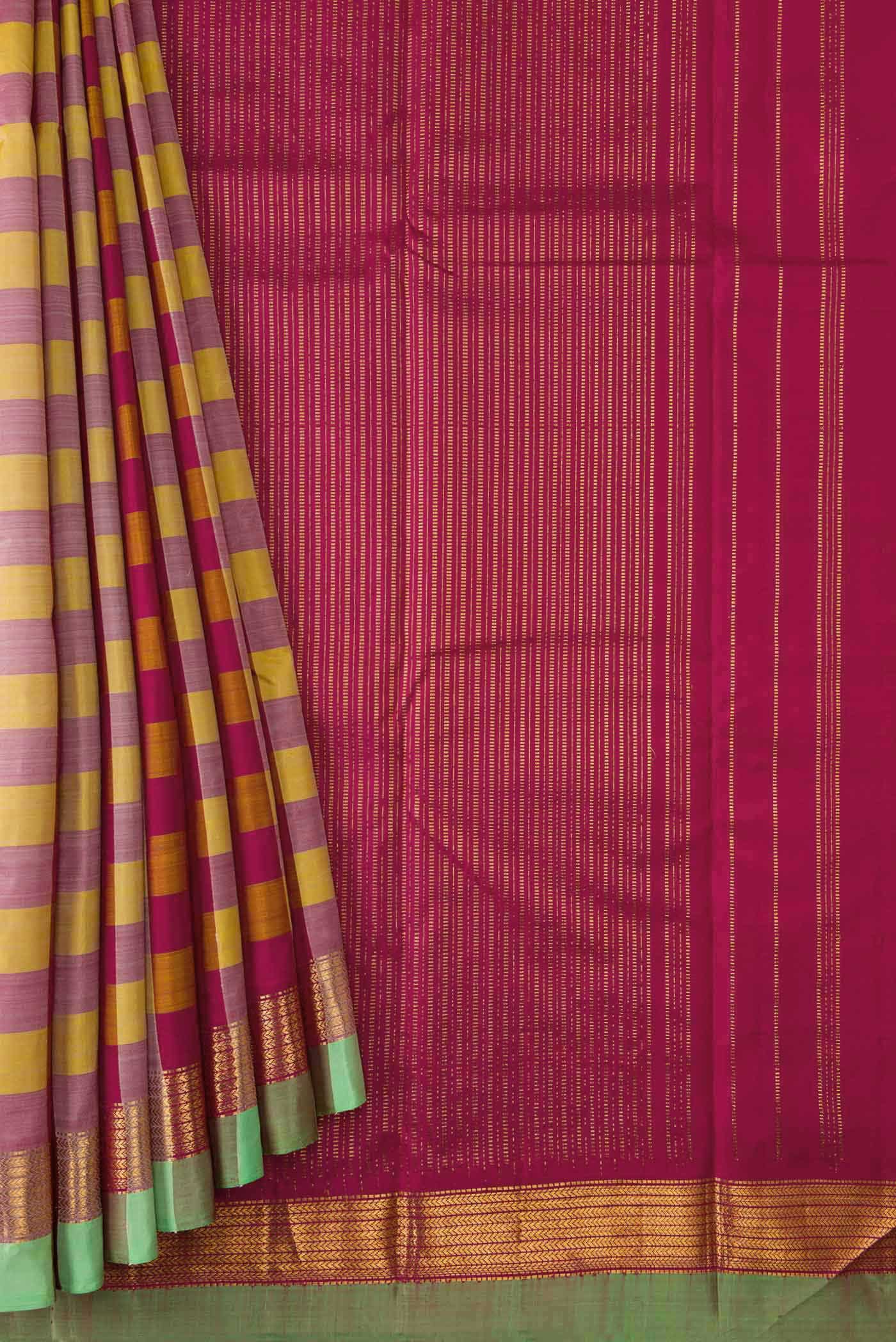 Pure Silk Pure Zari Multi Kanchipuram Saree