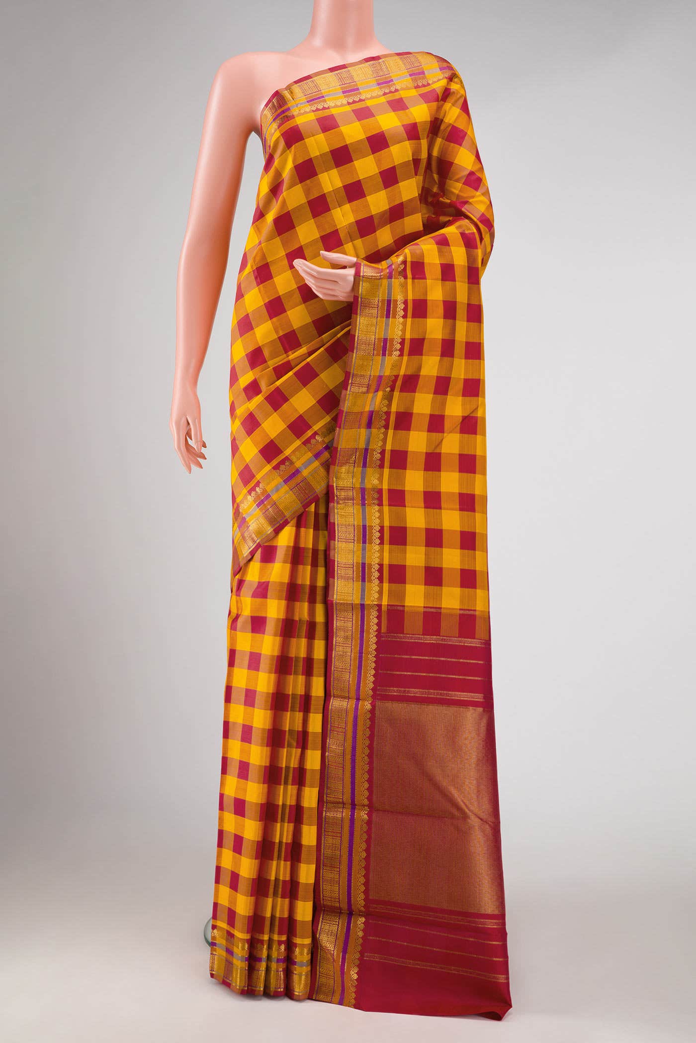 Pure Silk Pure Zari Multi Kanchipuram Saree