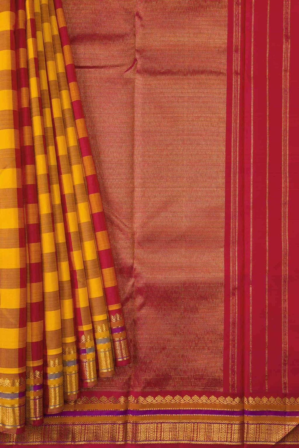 Pure Silk Pure Zari Multi Kanchipuram Saree