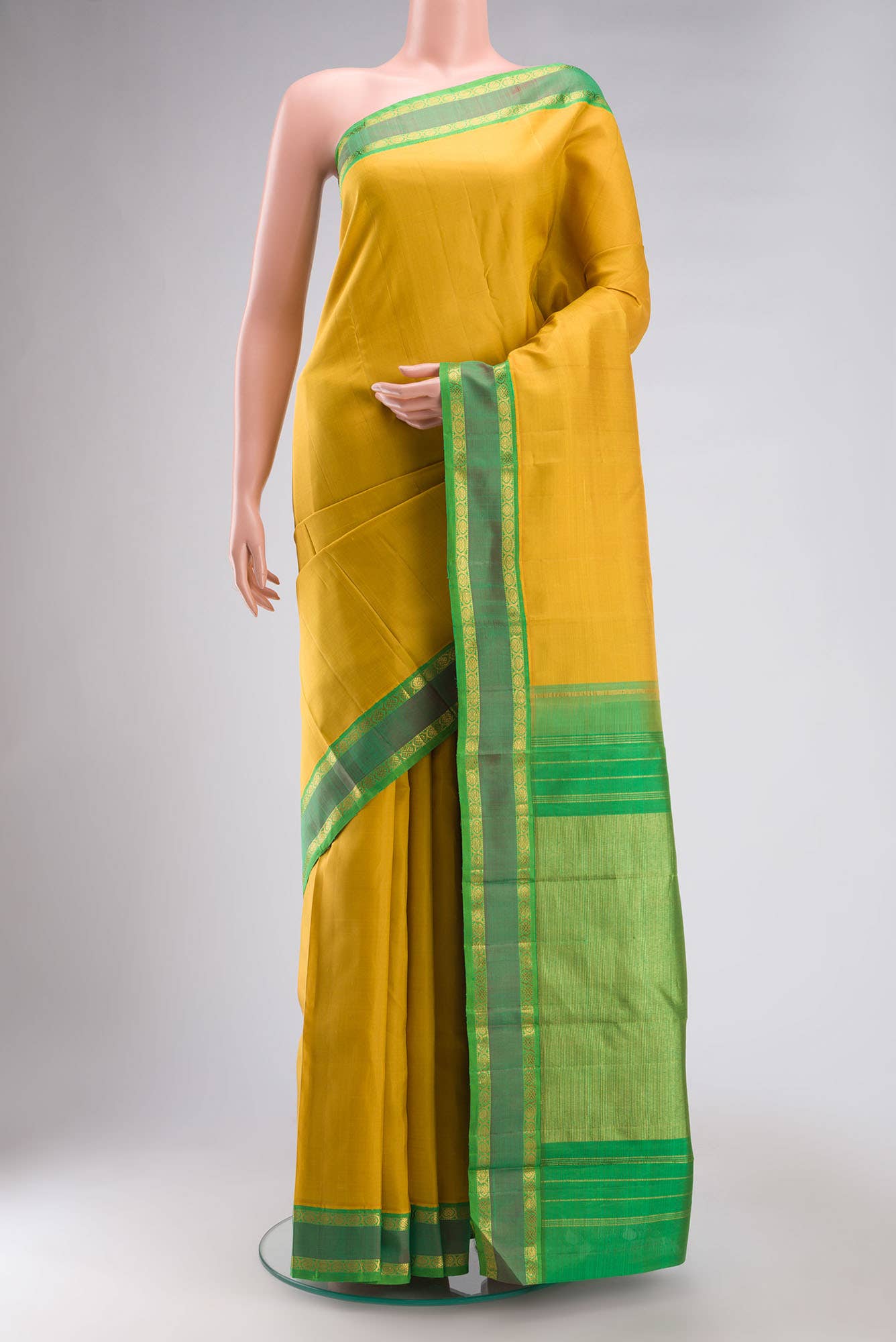 Yellow Kanchipuram Silk Saree