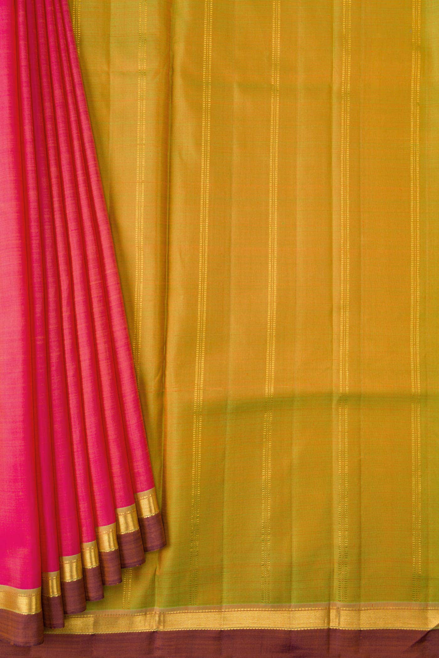 Pink Dual Tone Soft Silk Saree