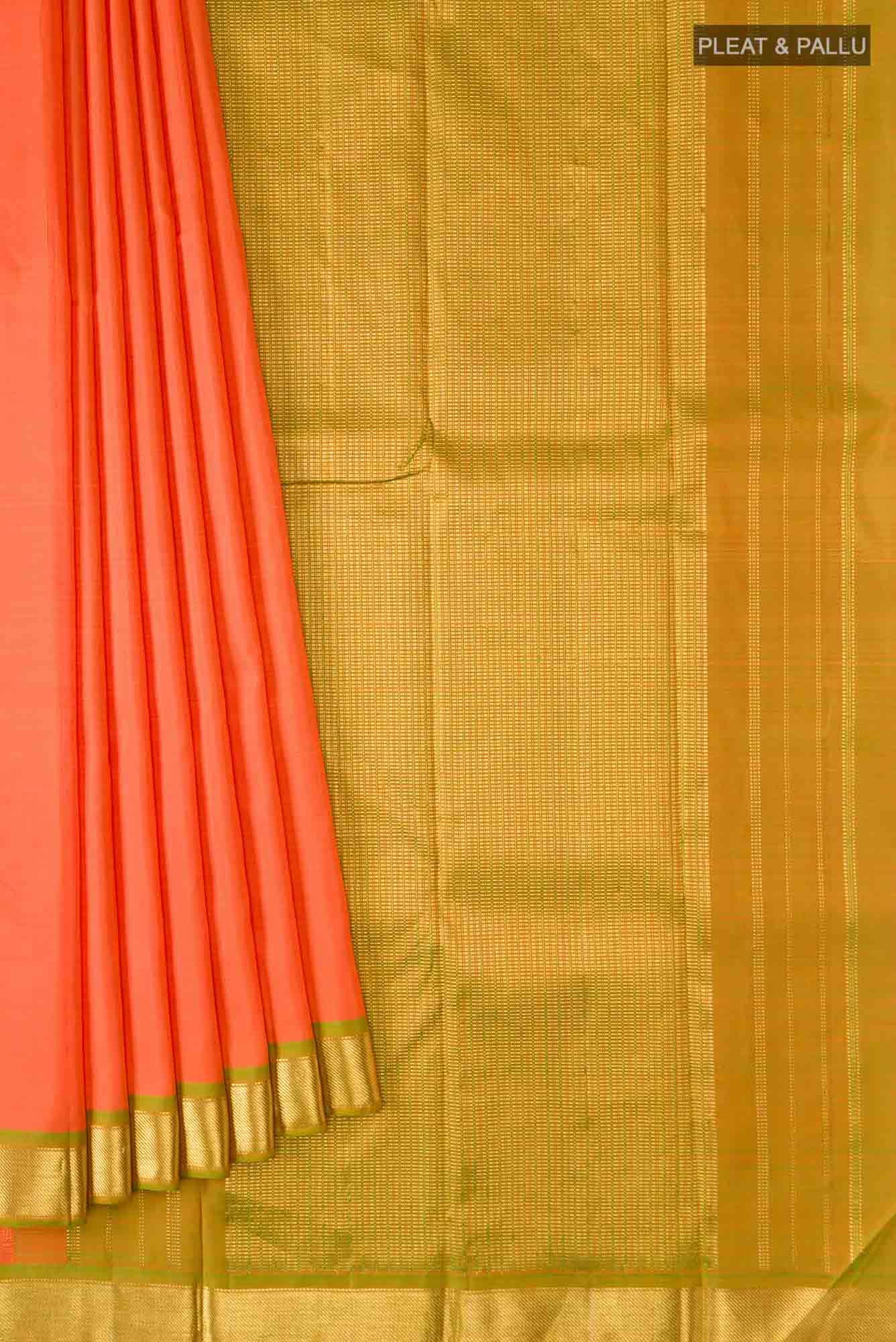 Orange Kanchipuram Silk Saree