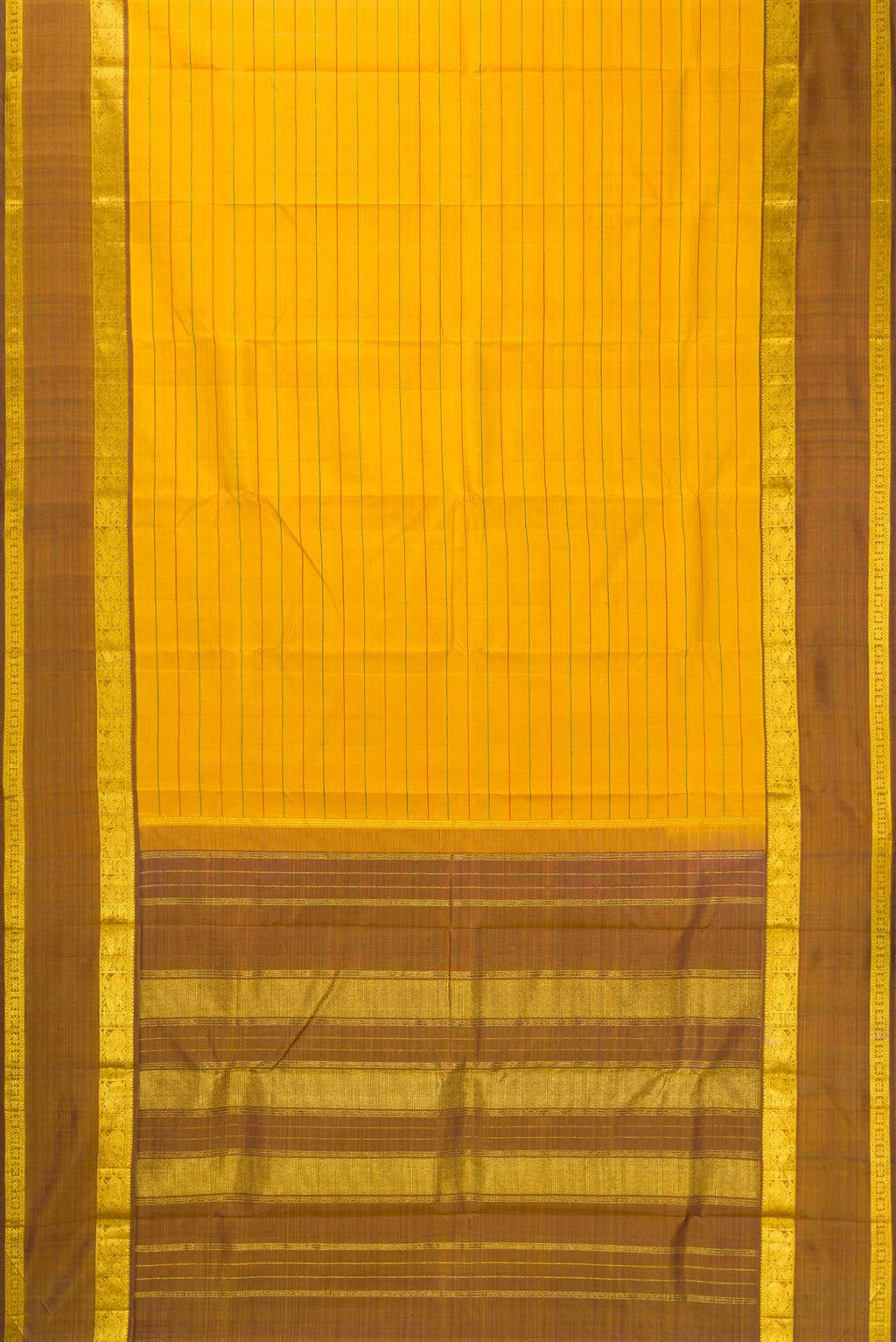 Pure Silk Pure Zari Mustard Kanchipuram Saree