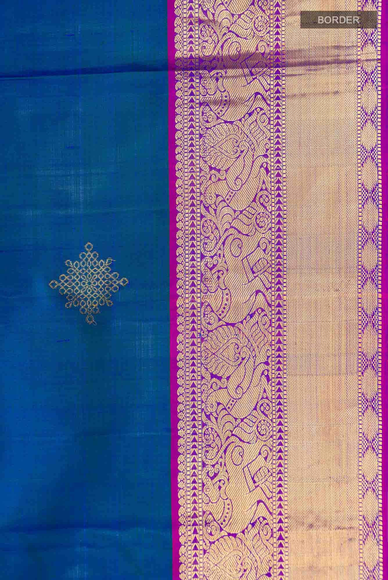 Blue Kanchipuram Silk Saree
