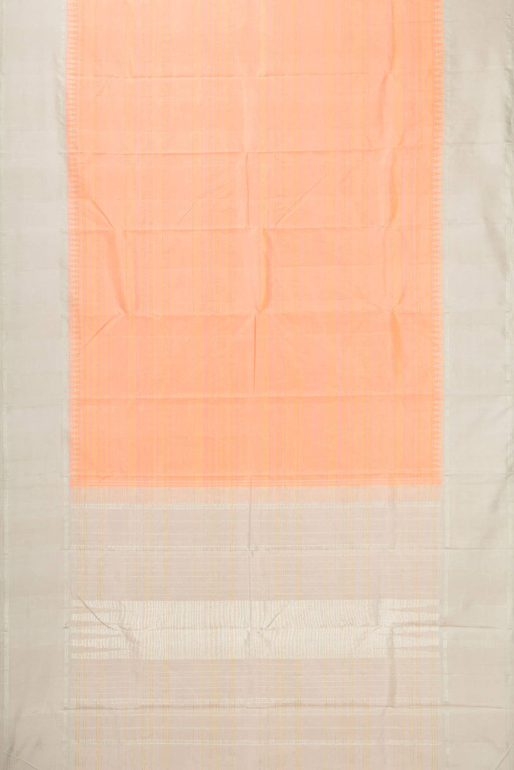 Pure Silk Pure Zari Peach Kanchipuram Saree