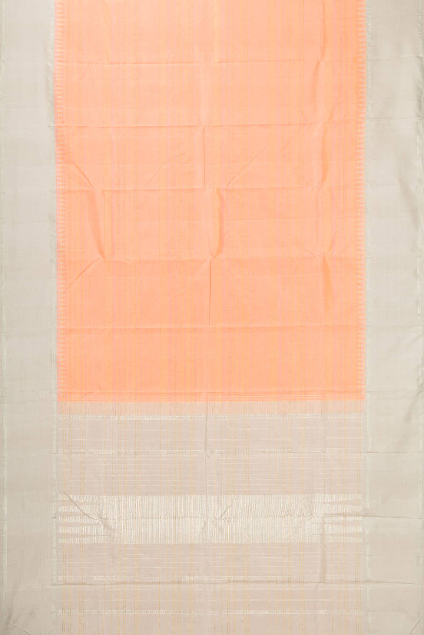 Pure Silk Pure Zari Peach Kanchipuram Saree