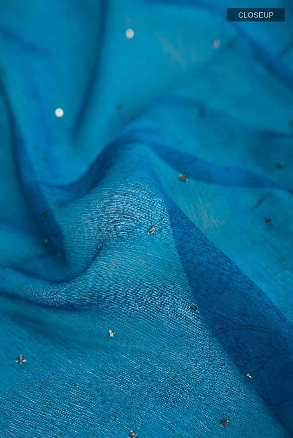 Blue Mysore Chiffon Saree