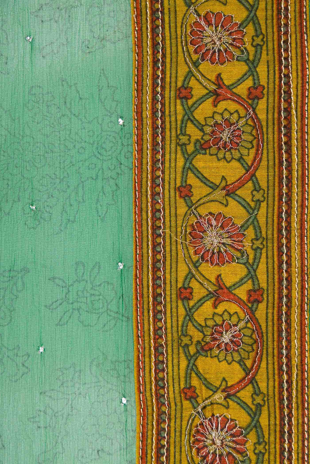 Green Dual Tone Mysore Chiffon Saree