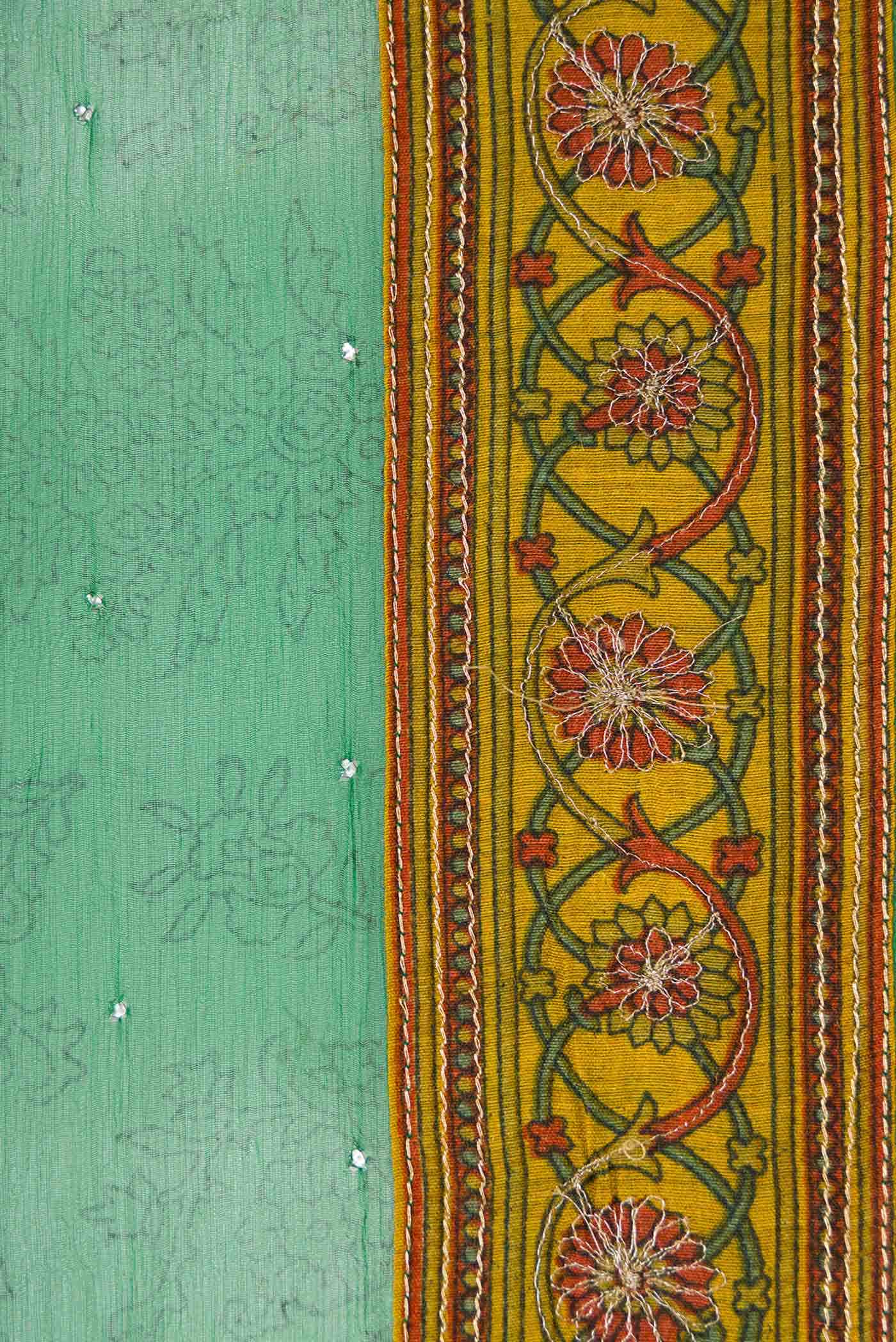 Green Dual Tone Mysore Chiffon Saree