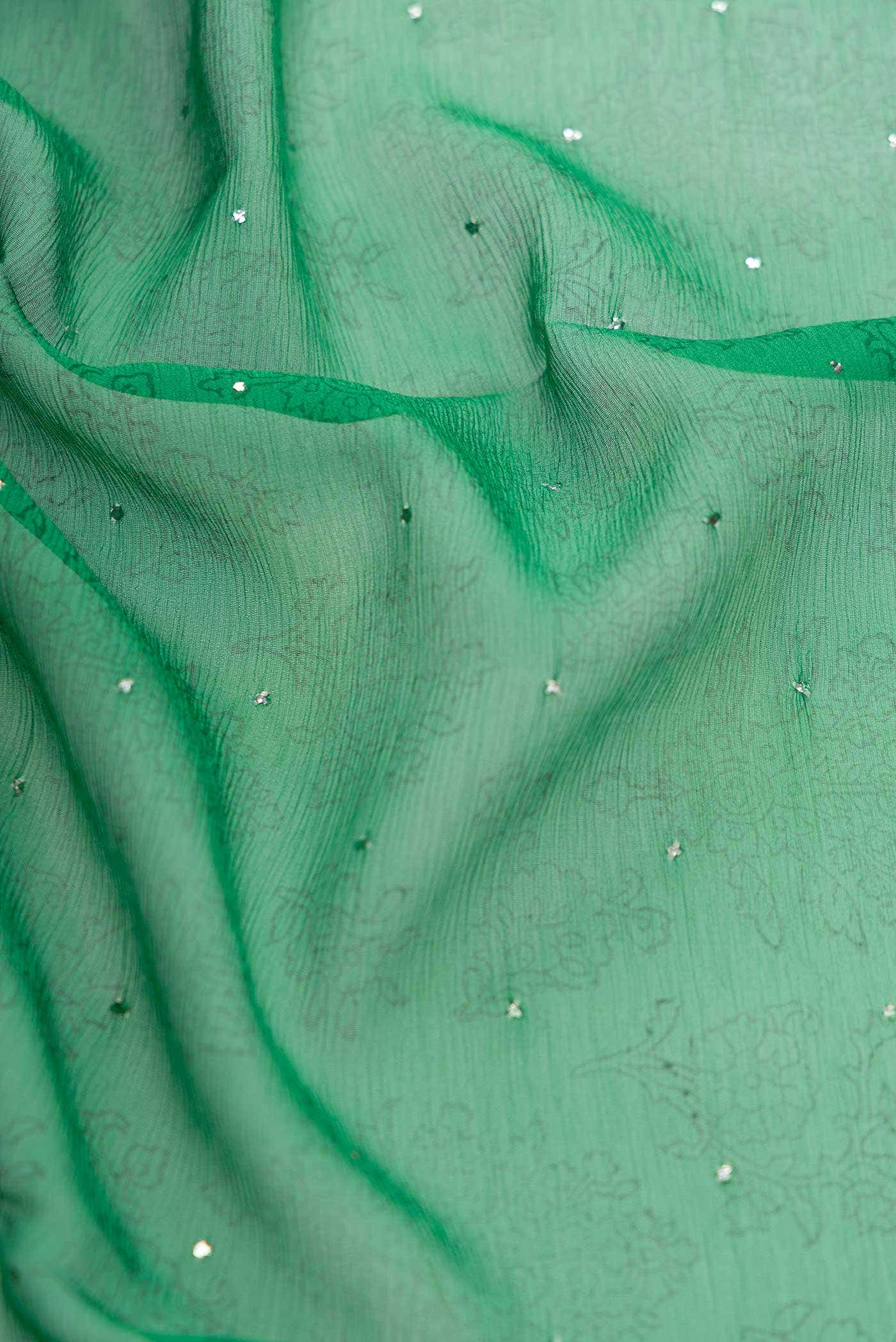 Green Dual Tone Mysore Chiffon Saree