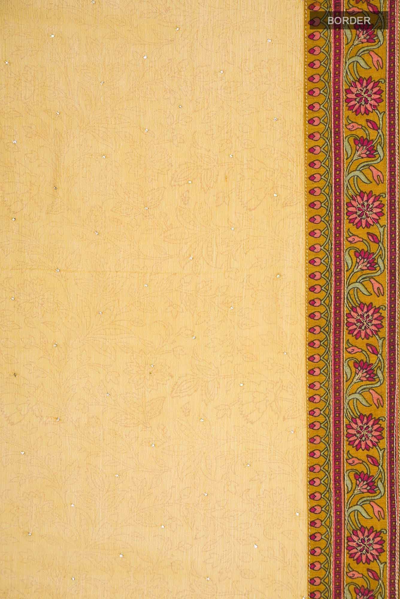 Yellow Mysore Chiffon Saree