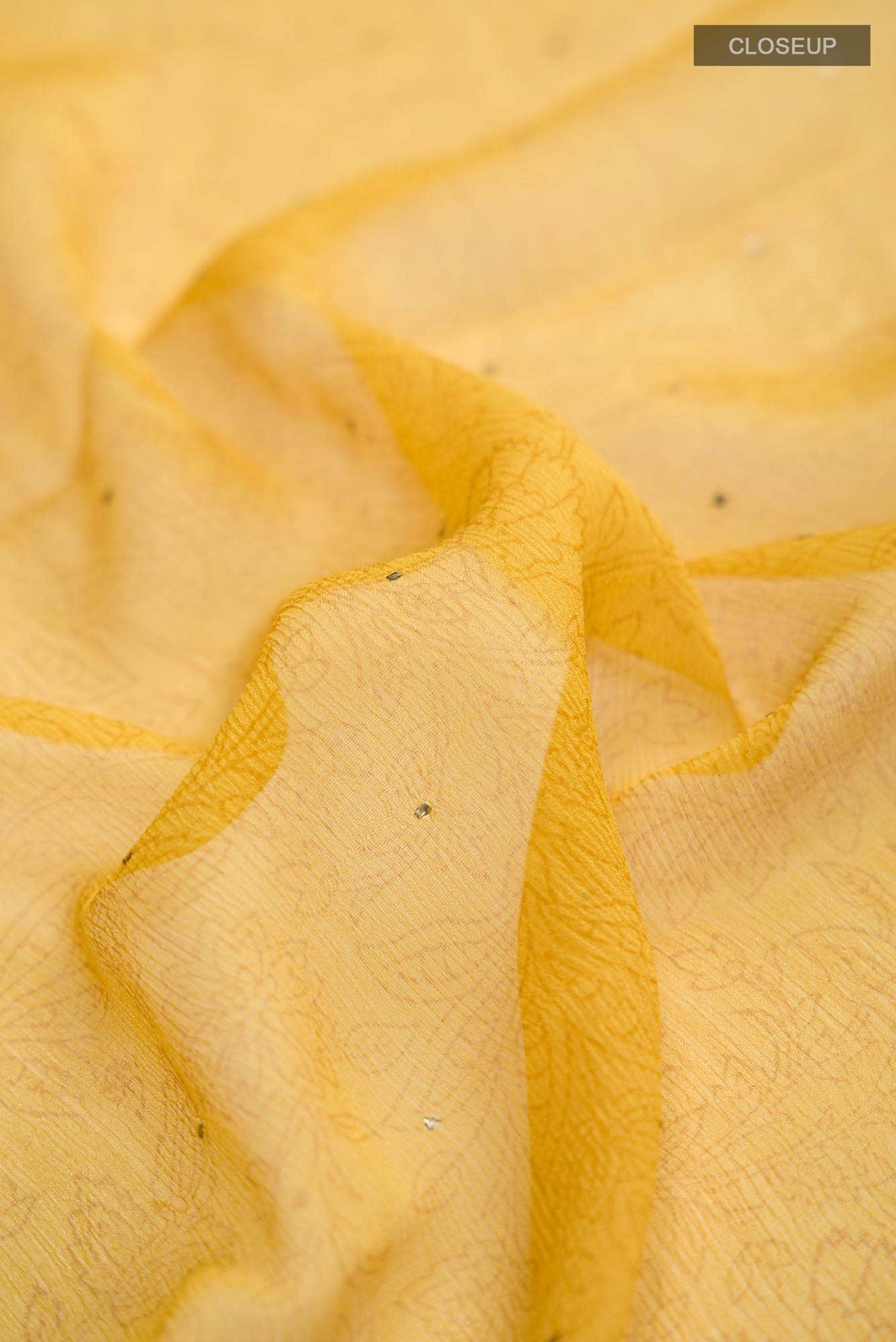 Yellow Mysore Chiffon Saree