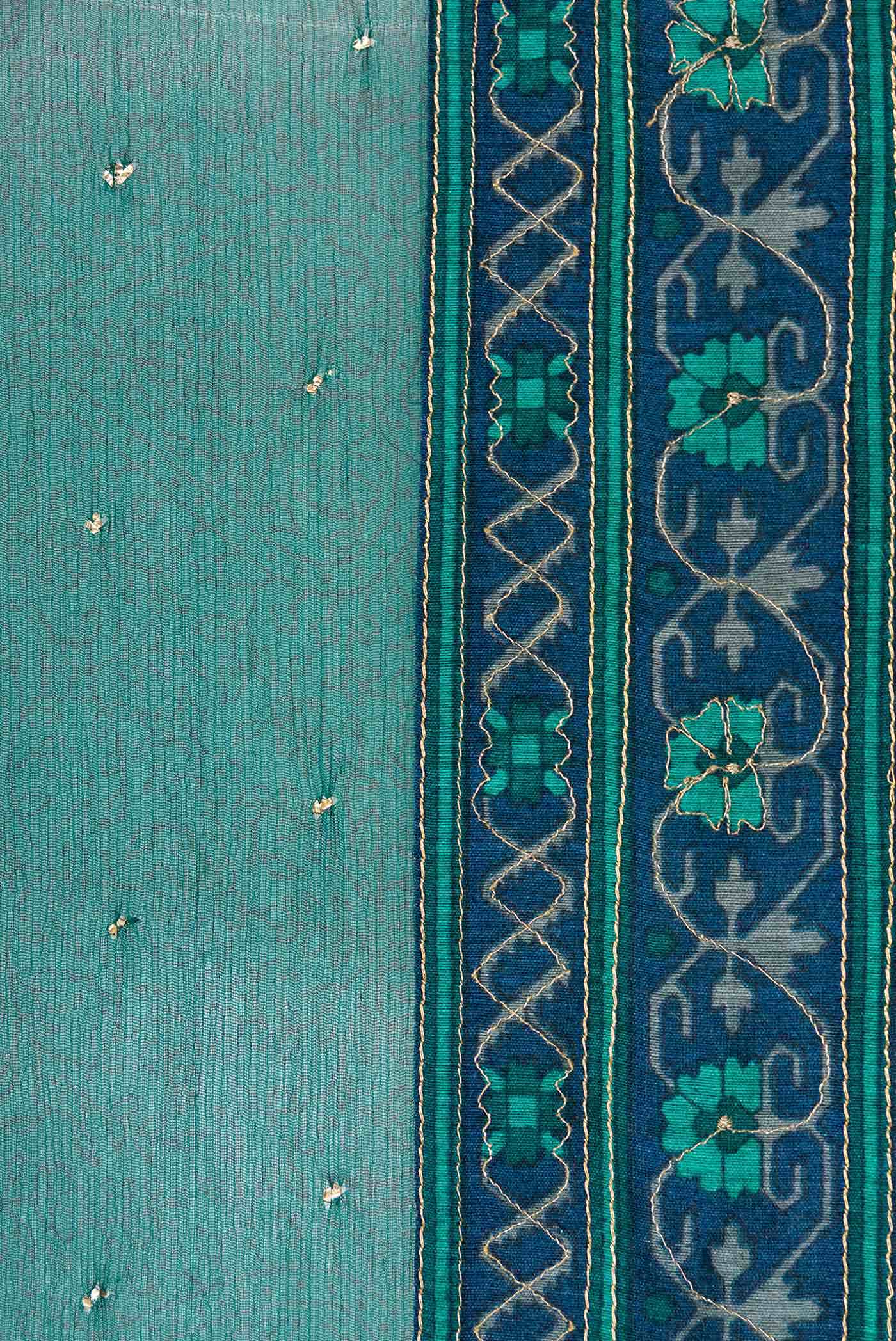 Green Dual Tone Mysore Chiffon Saree