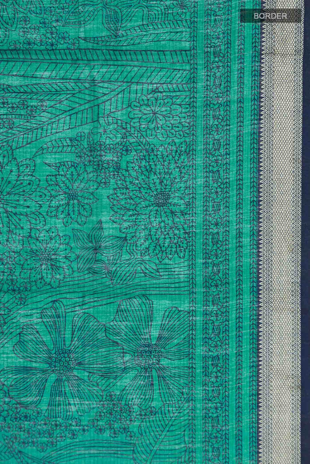 Green Bhagalpuri Tussar Silk Saree