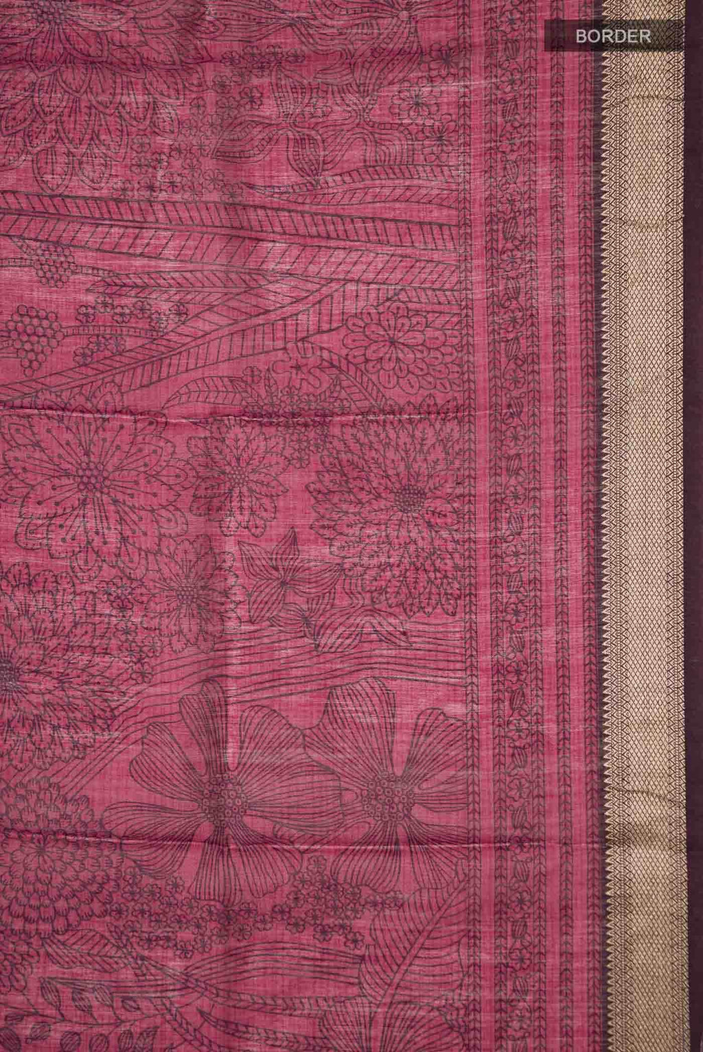 Maroon Bhagalpuri Tussar Silk Saree