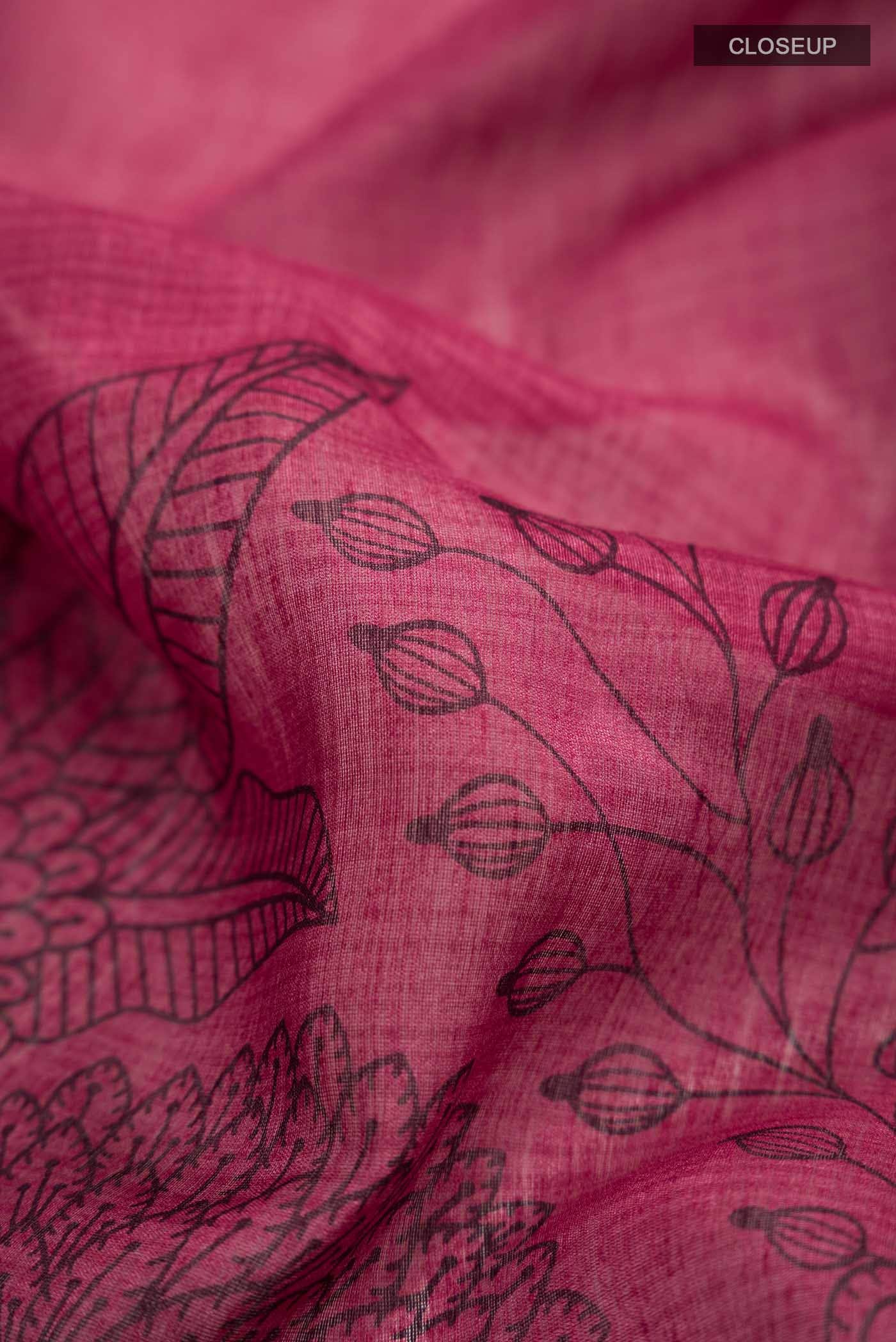 Maroon Bhagalpuri Tussar Silk Saree