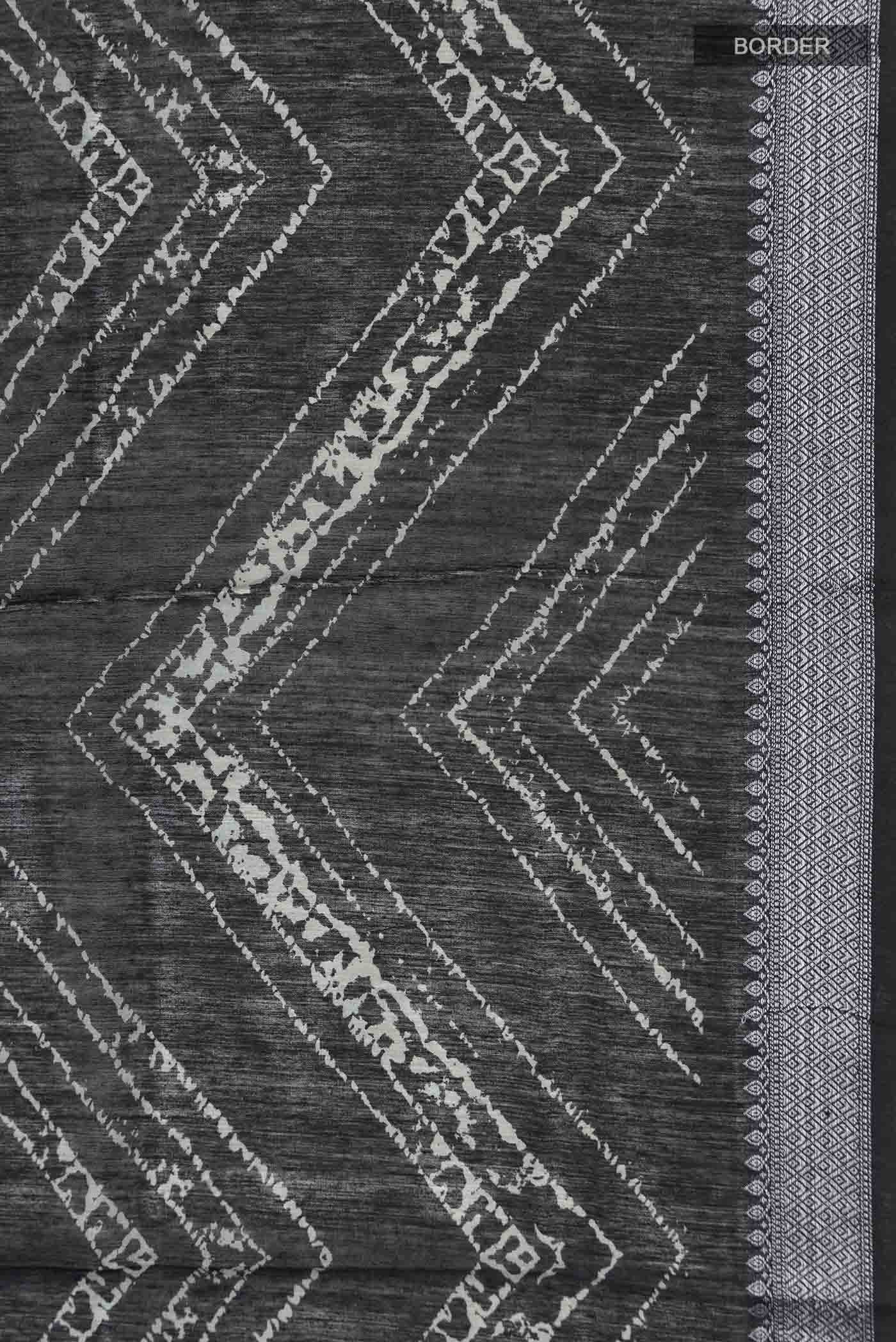 Black Bhagalpuri Tussar Silk Saree