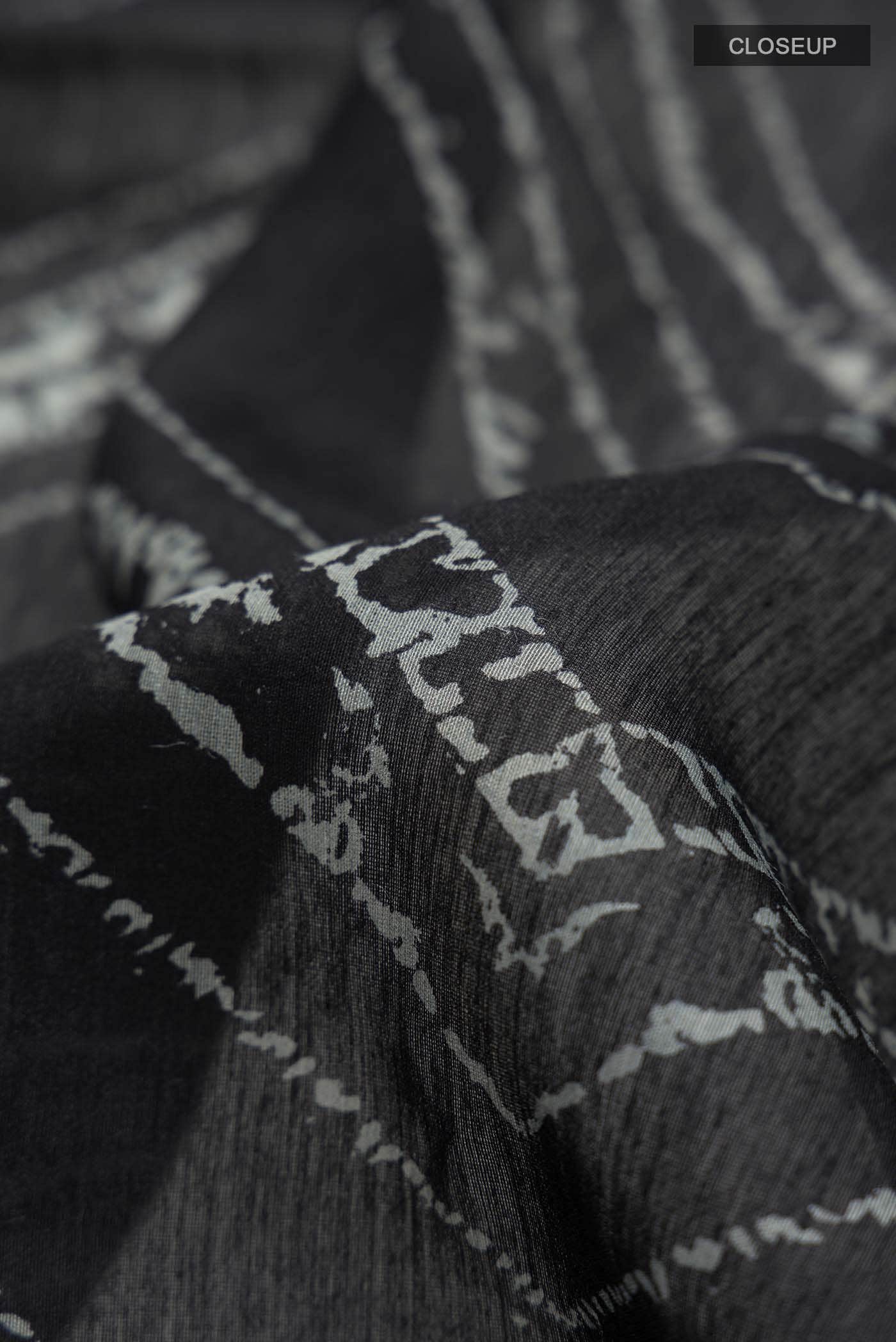 Black Bhagalpuri Tussar Silk Saree