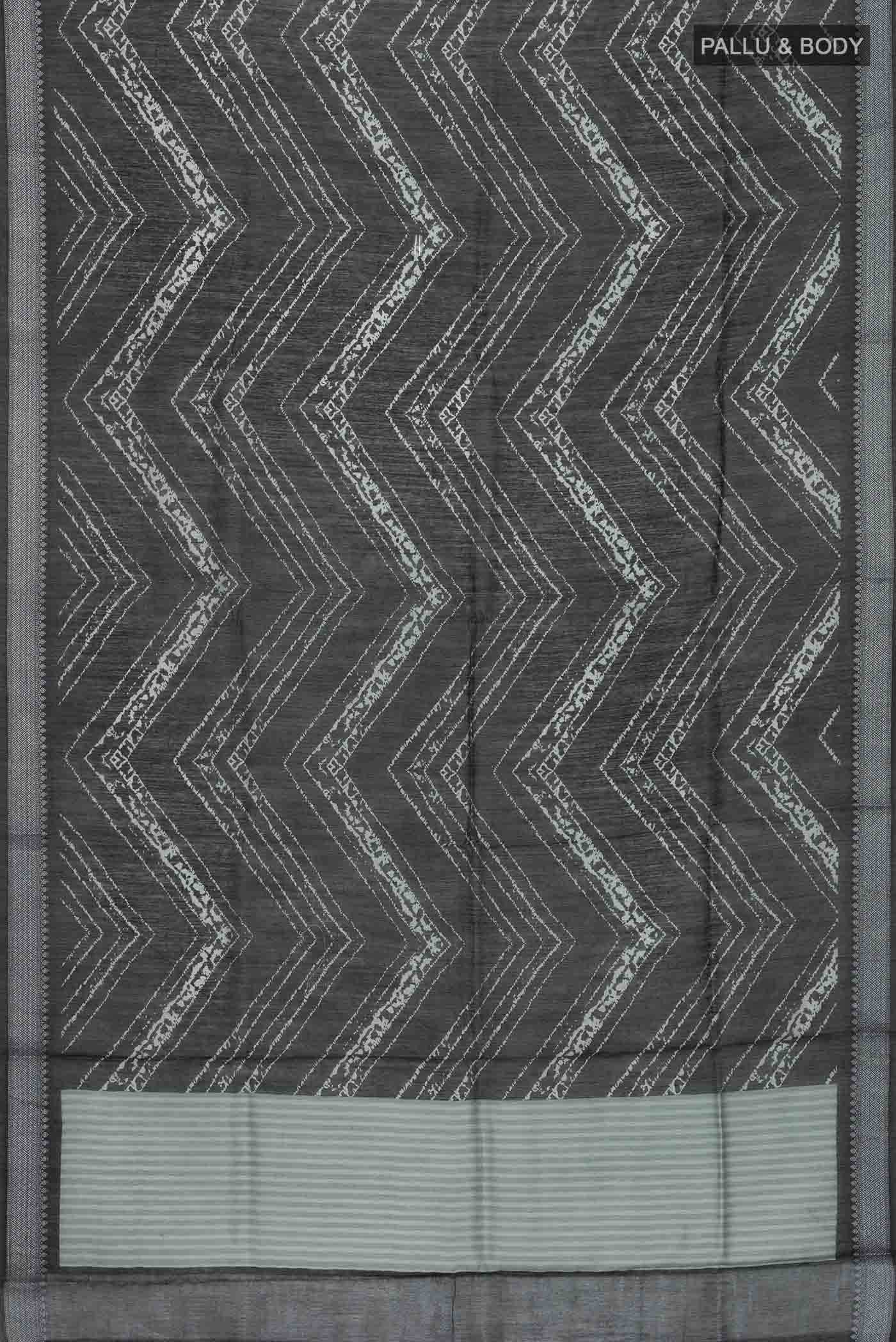 Black Bhagalpuri Tussar Silk Saree