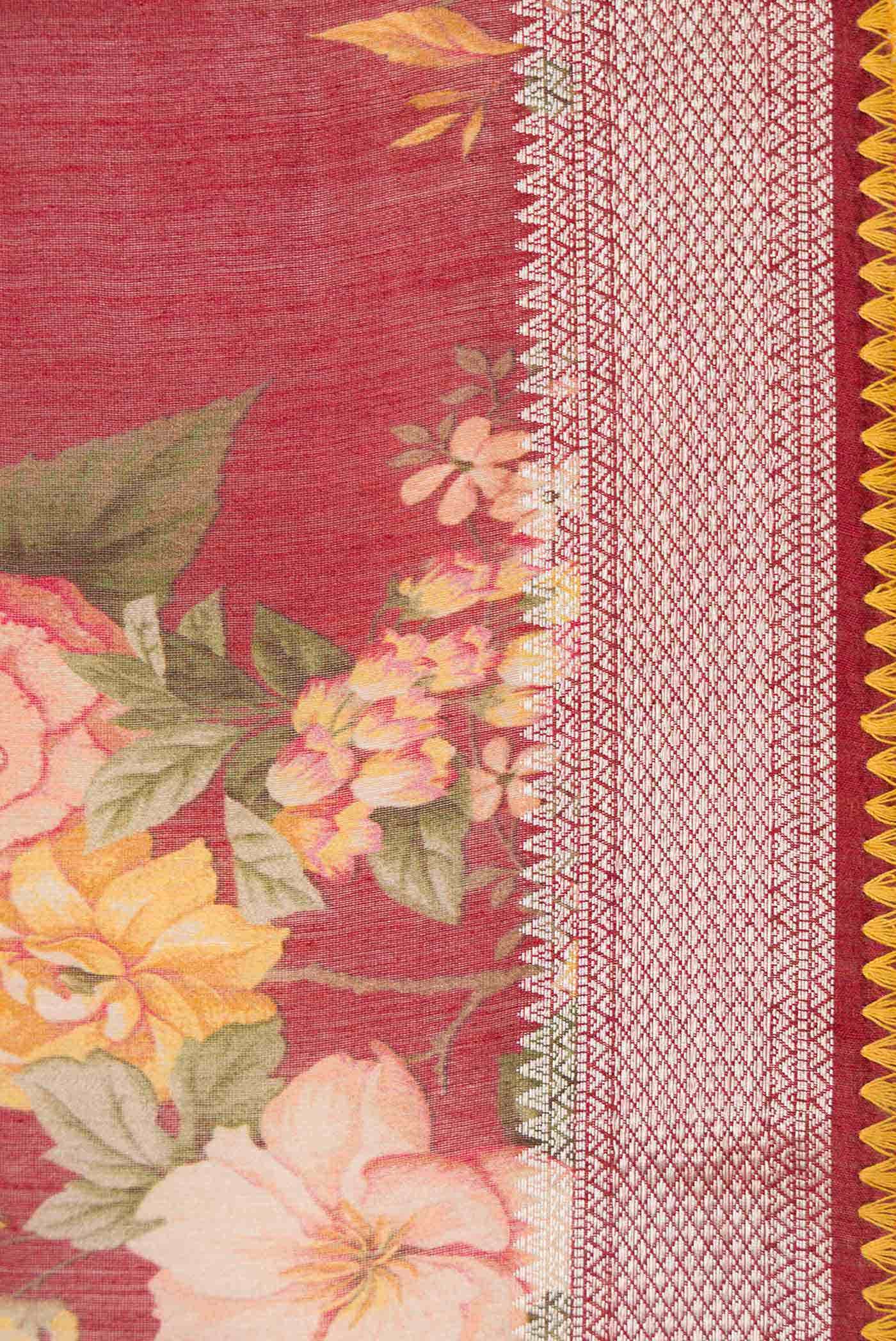 Dark Mauve Dual Tone Tussar Silk Saree