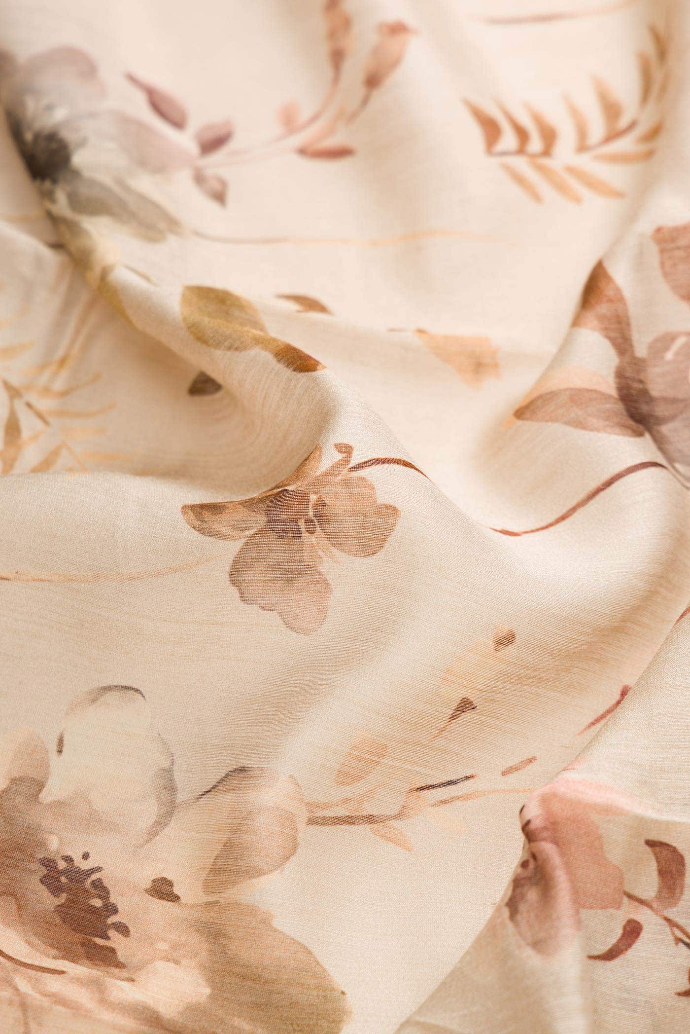 Beige Dual Tone Tussar Silk Saree
