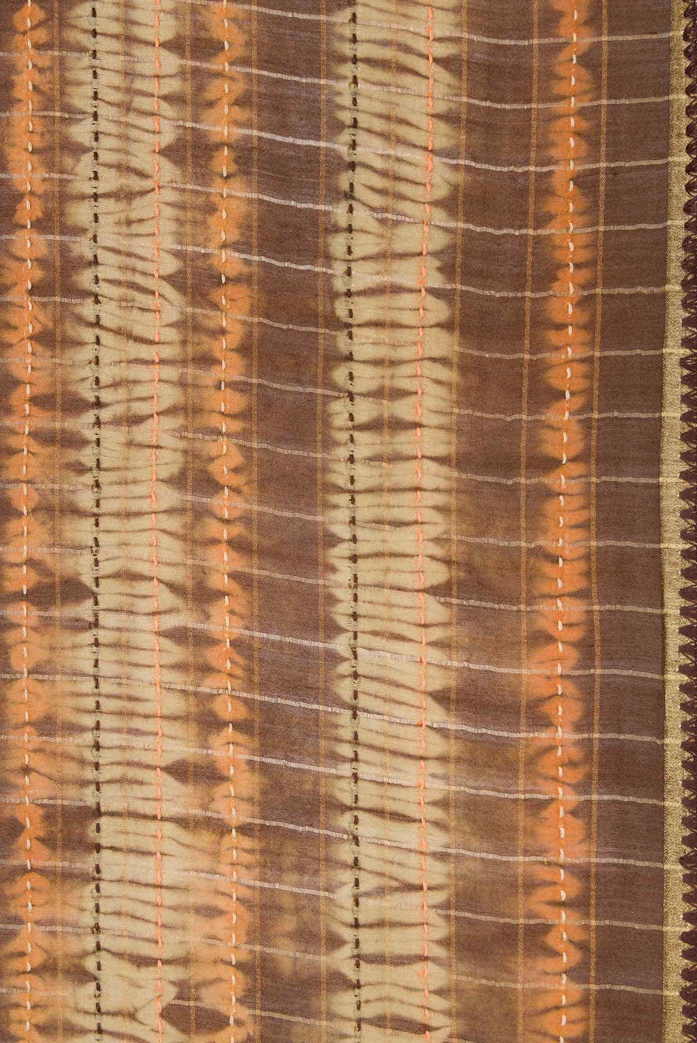Brown Tussar Silk Saree