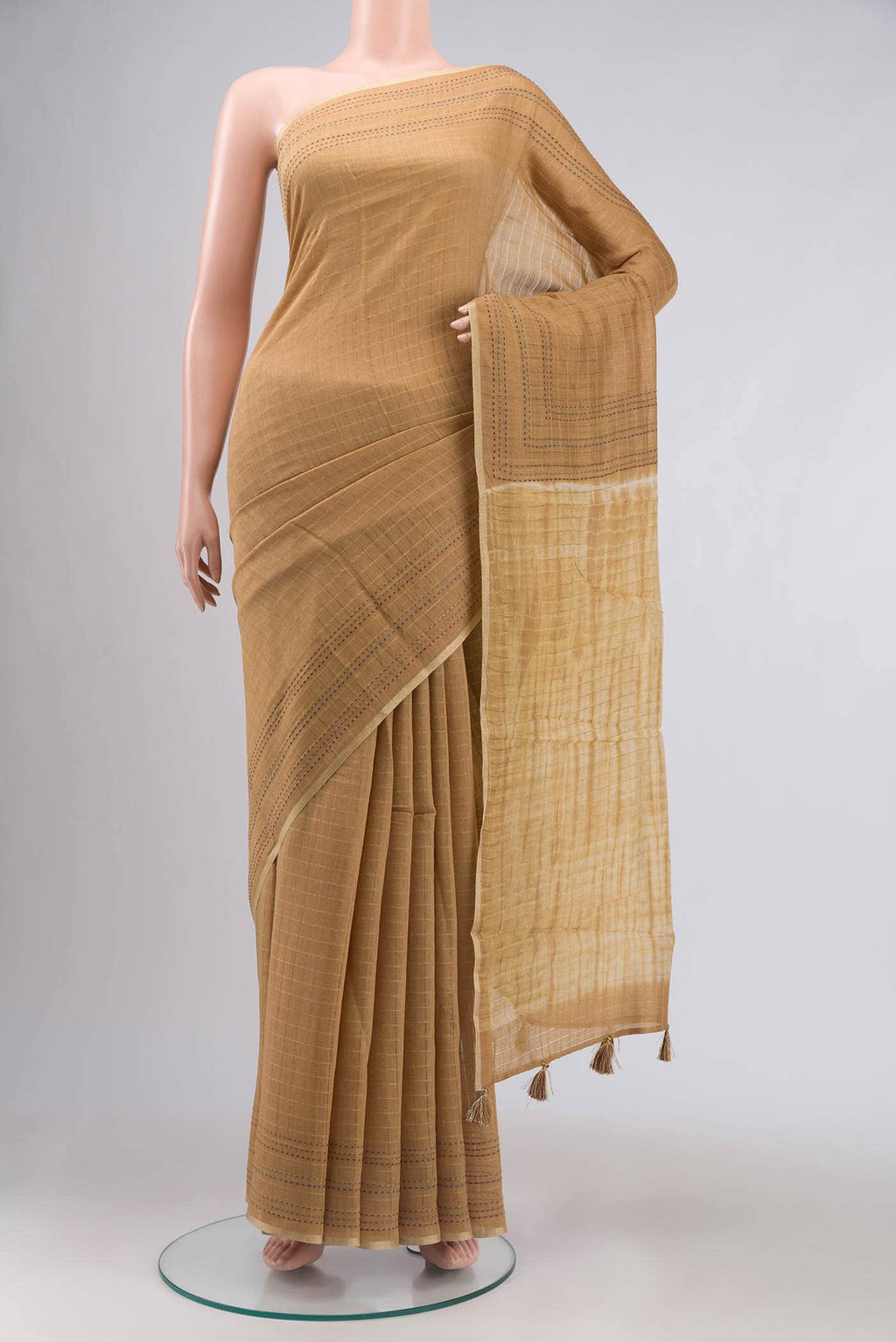 Gold Bhagalpuri Tussar Silk Saree