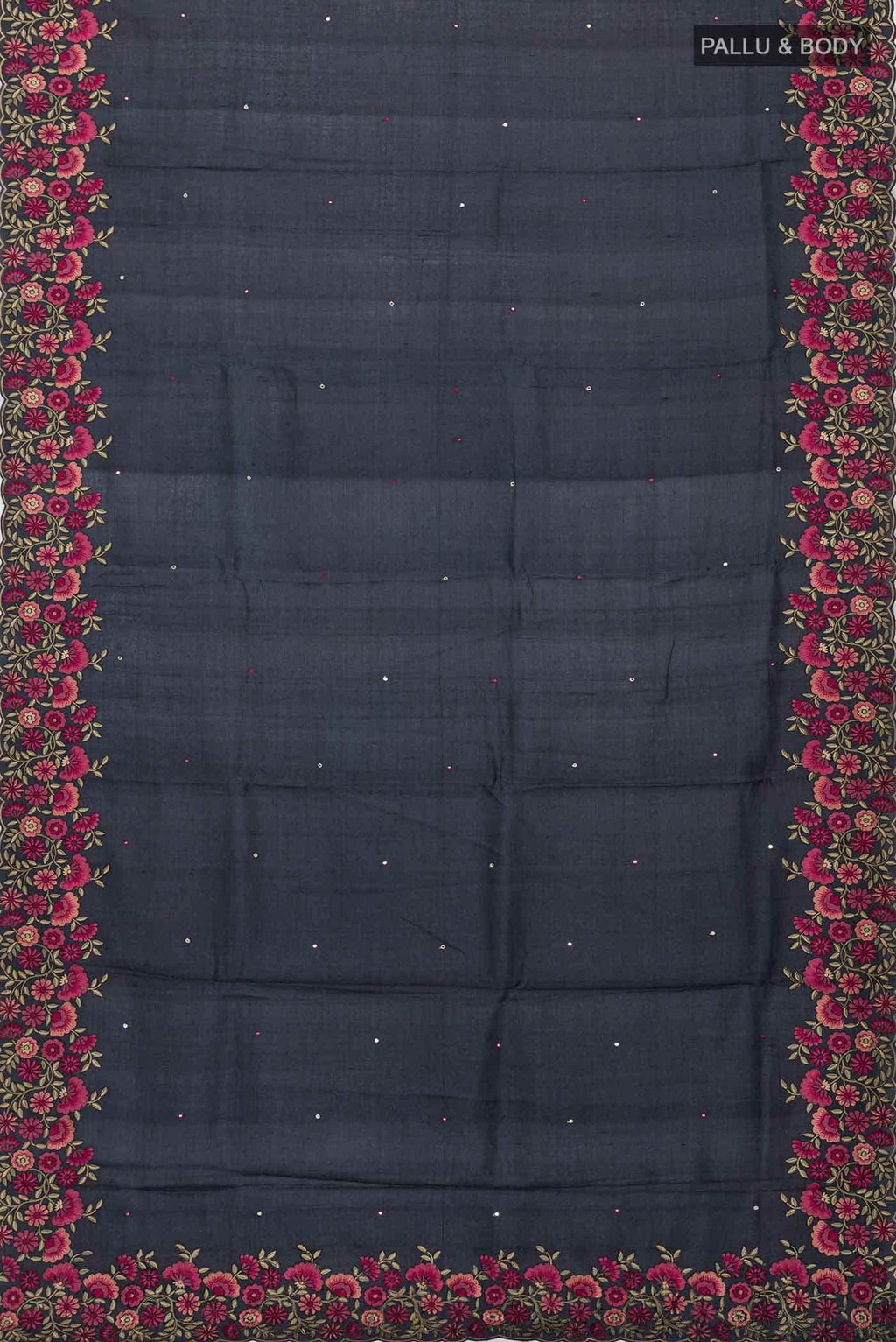 Black Tussar Silk Saree