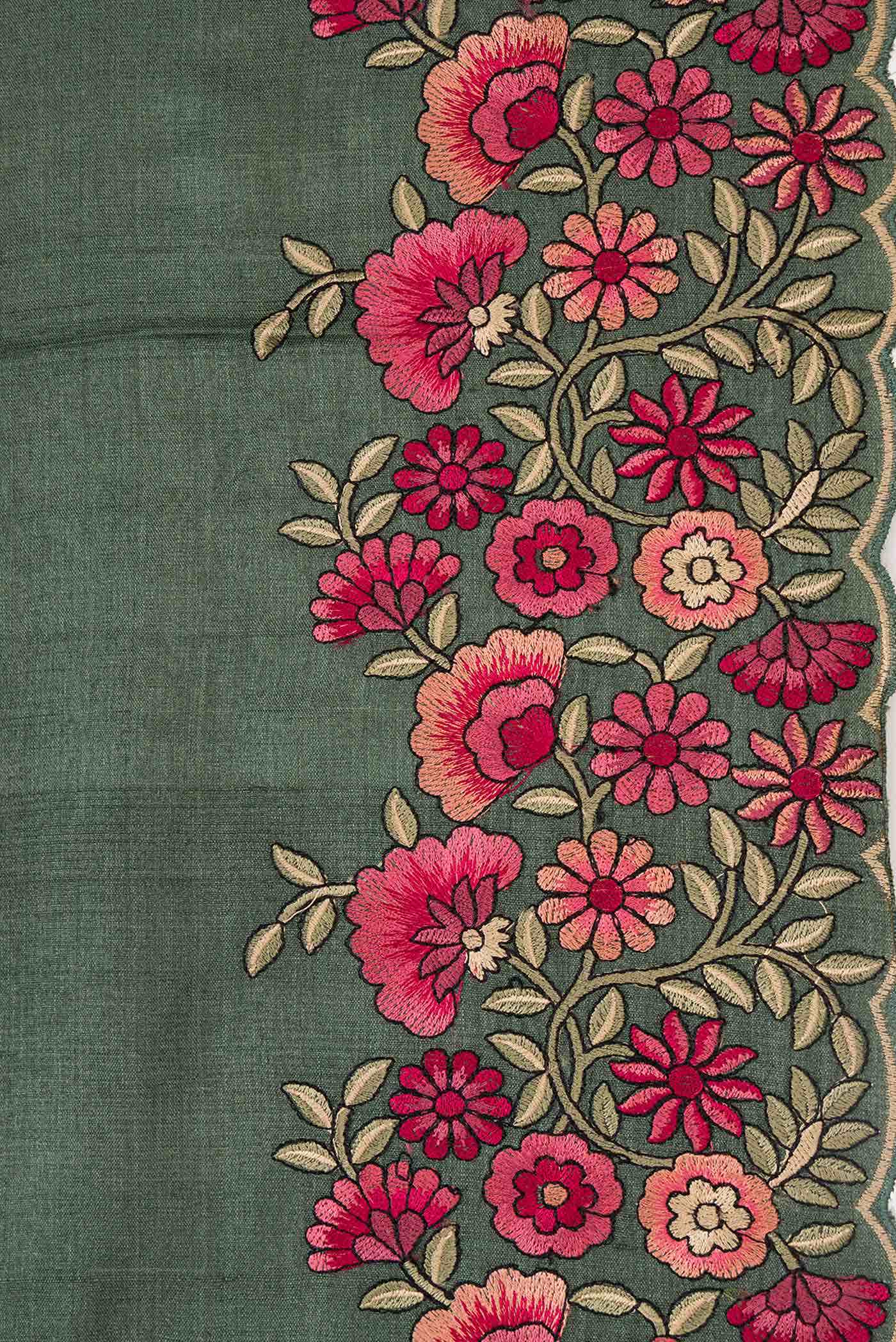 Green Dual Tone Tussar Silk Saree