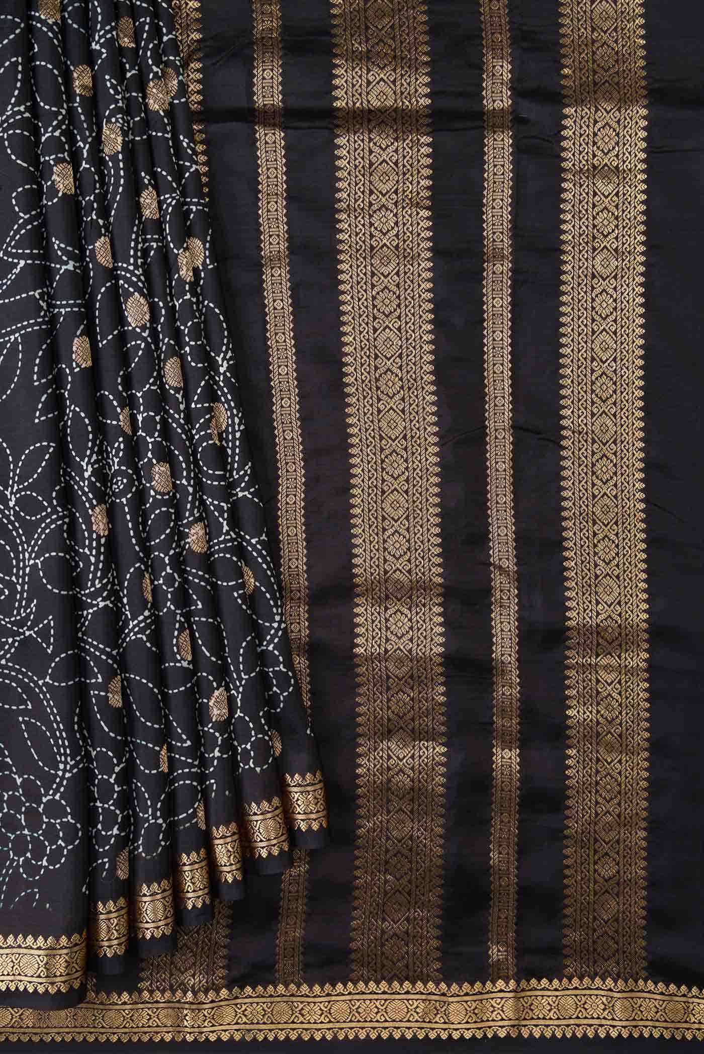 Black Kanchipuram Silk Saree