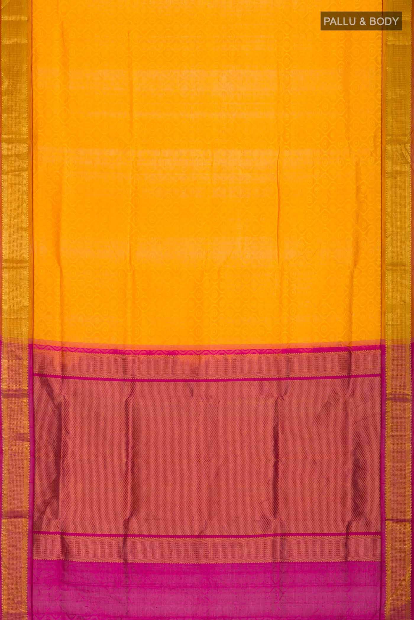 Yellow Silk Cotton Saree