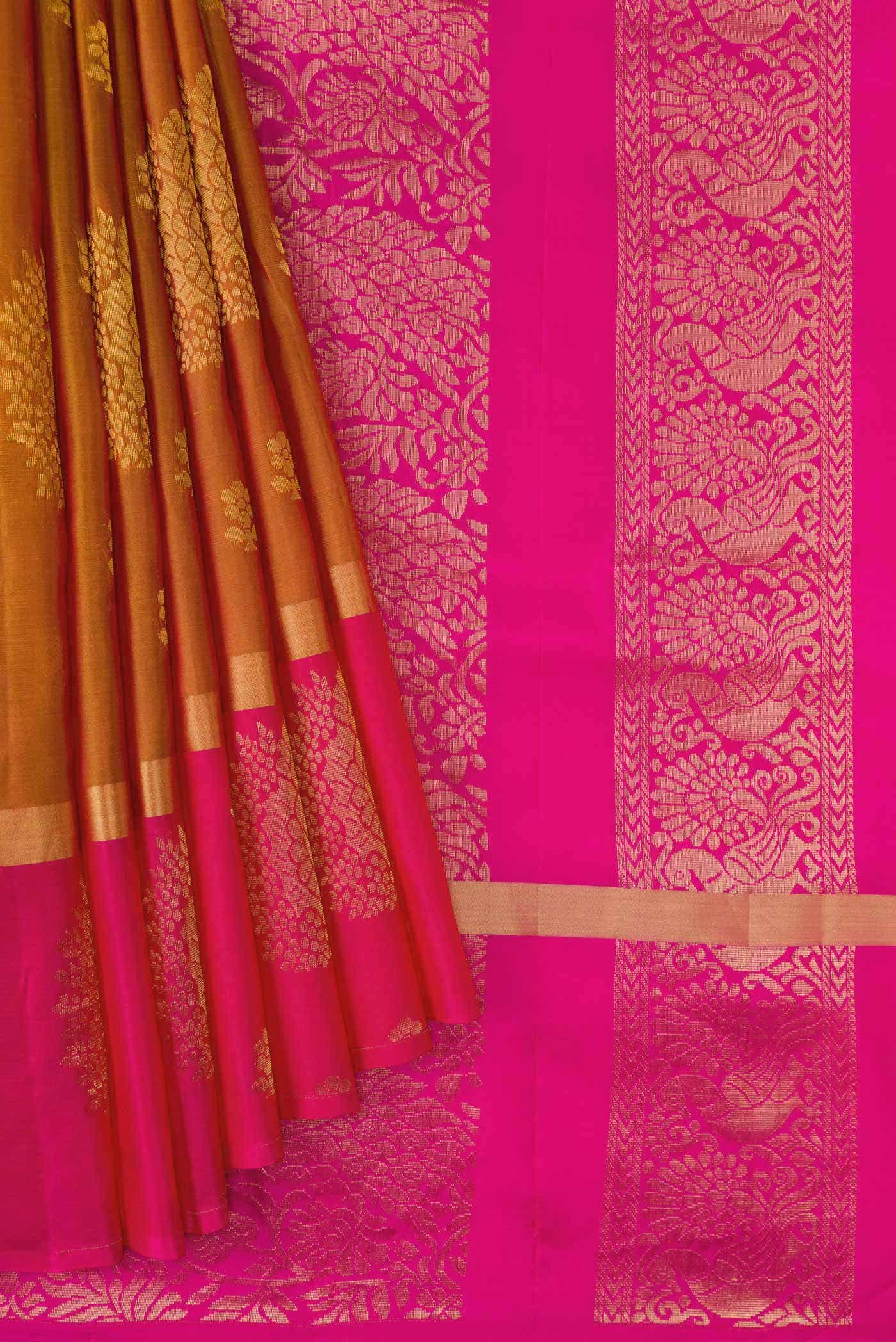 Dark Pink Dual Tone Soft Silk Saree