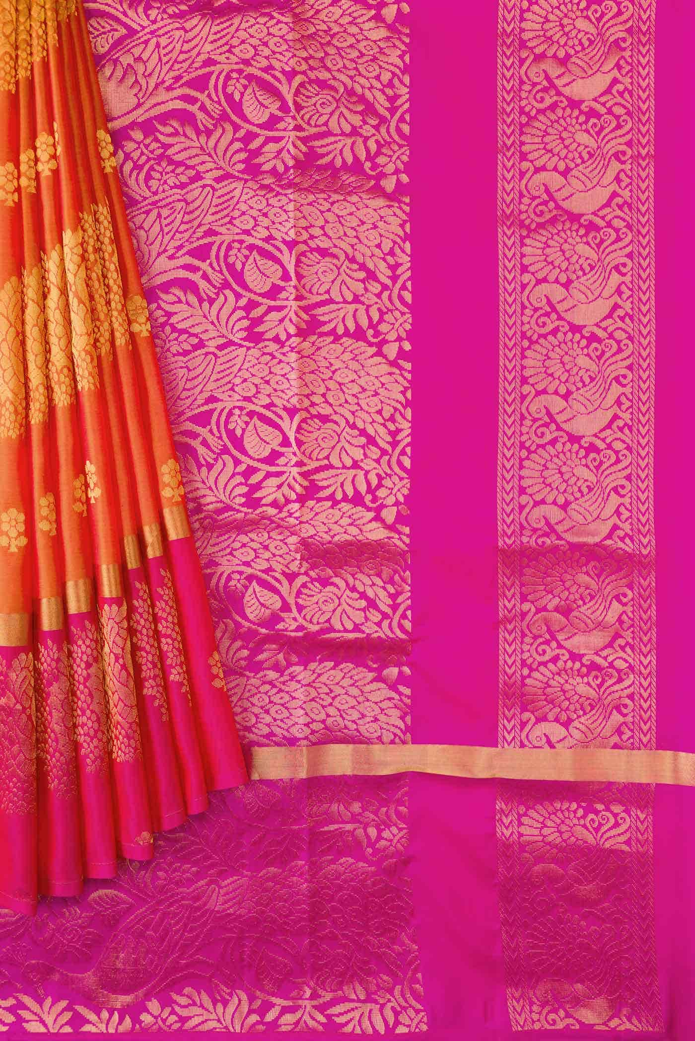 Mustard Dual Tone Soft Silk Saree