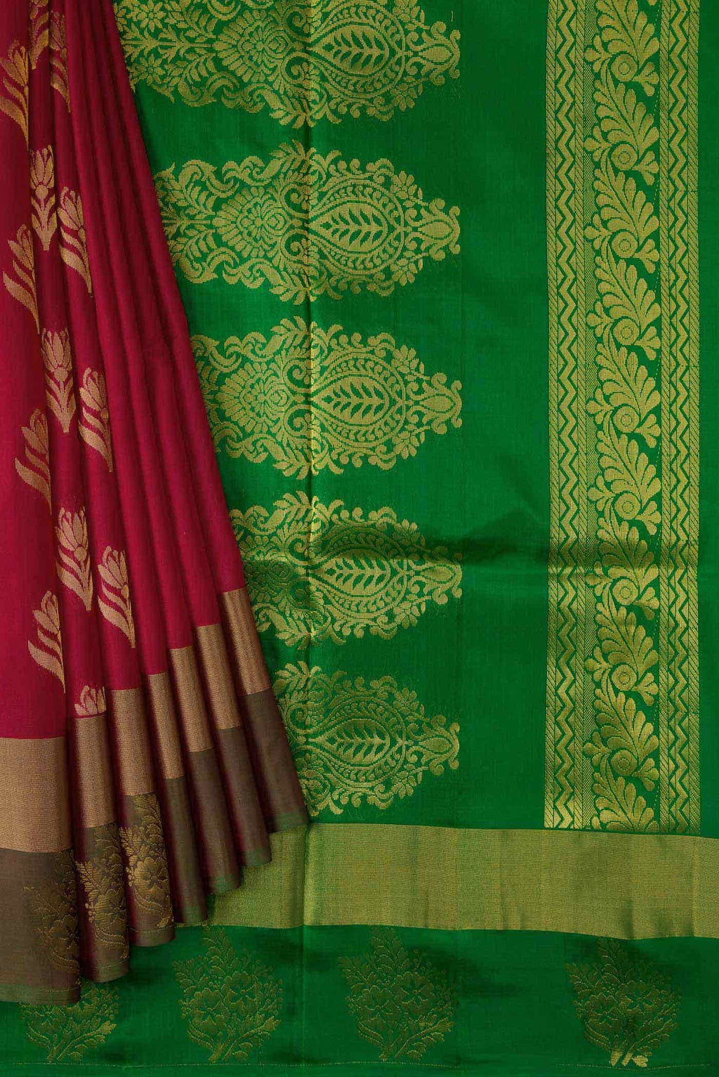 Maroon Dual Tone Soft Silk Saree