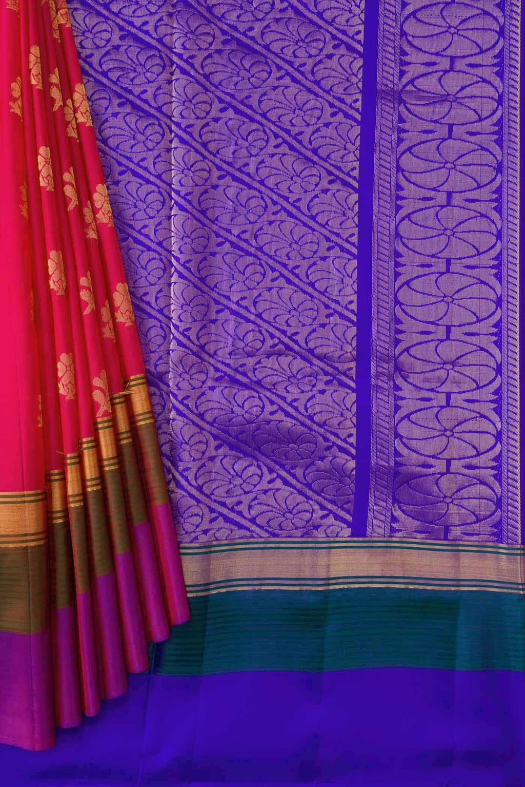 Dark Pink Dual Tone Soft Silk Saree