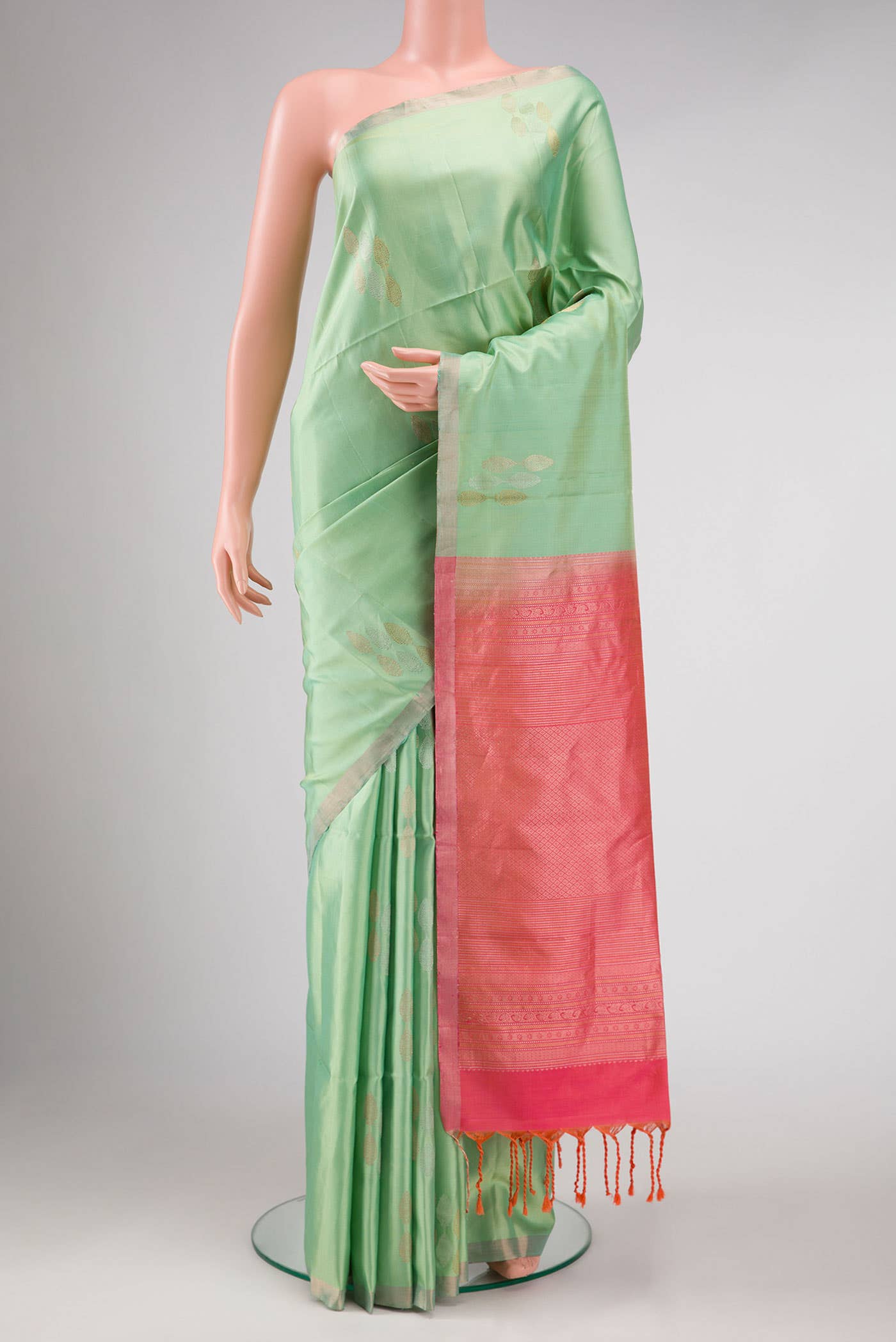 Pista Green Soft Silk Saree