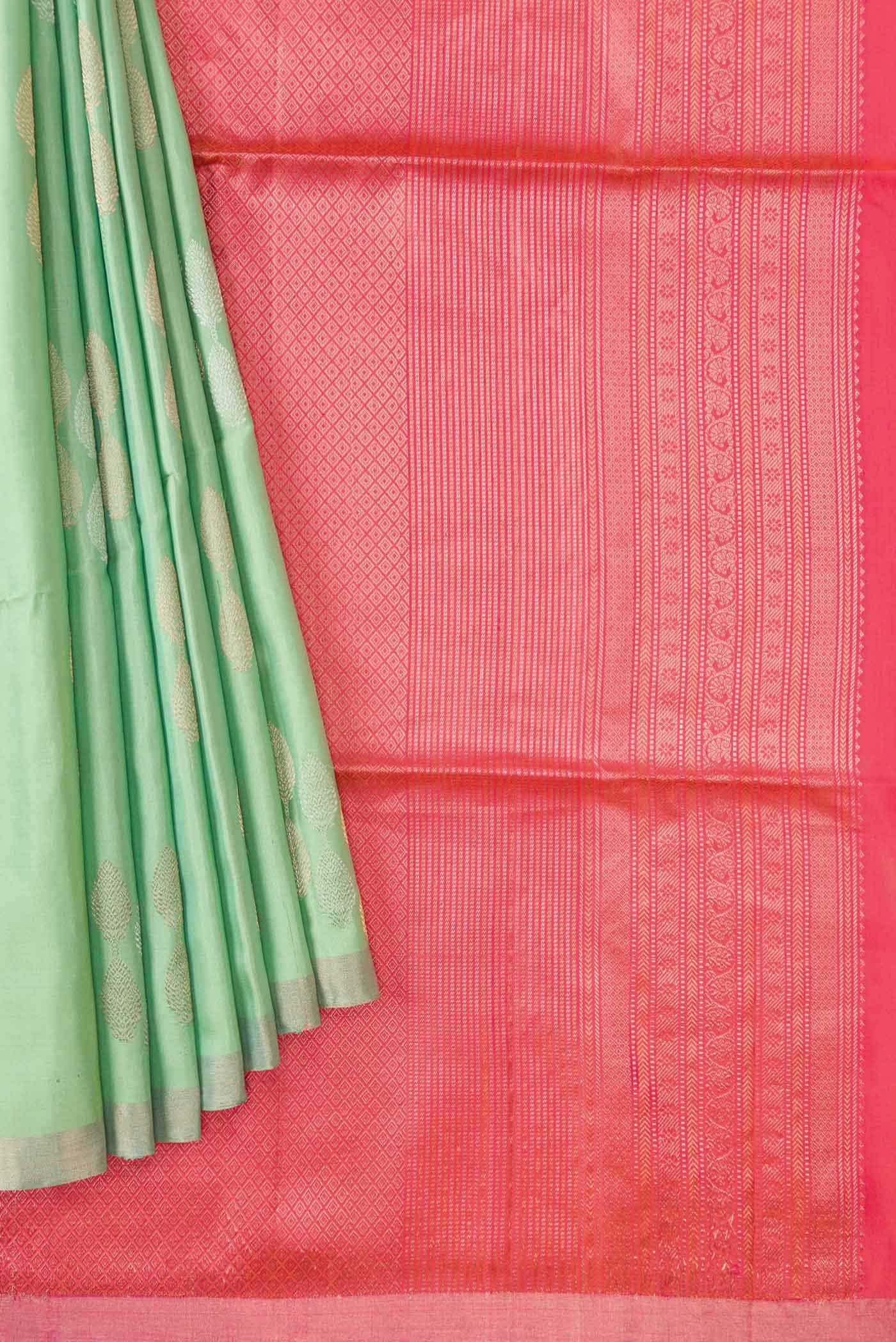 Pista Green Soft Silk Saree