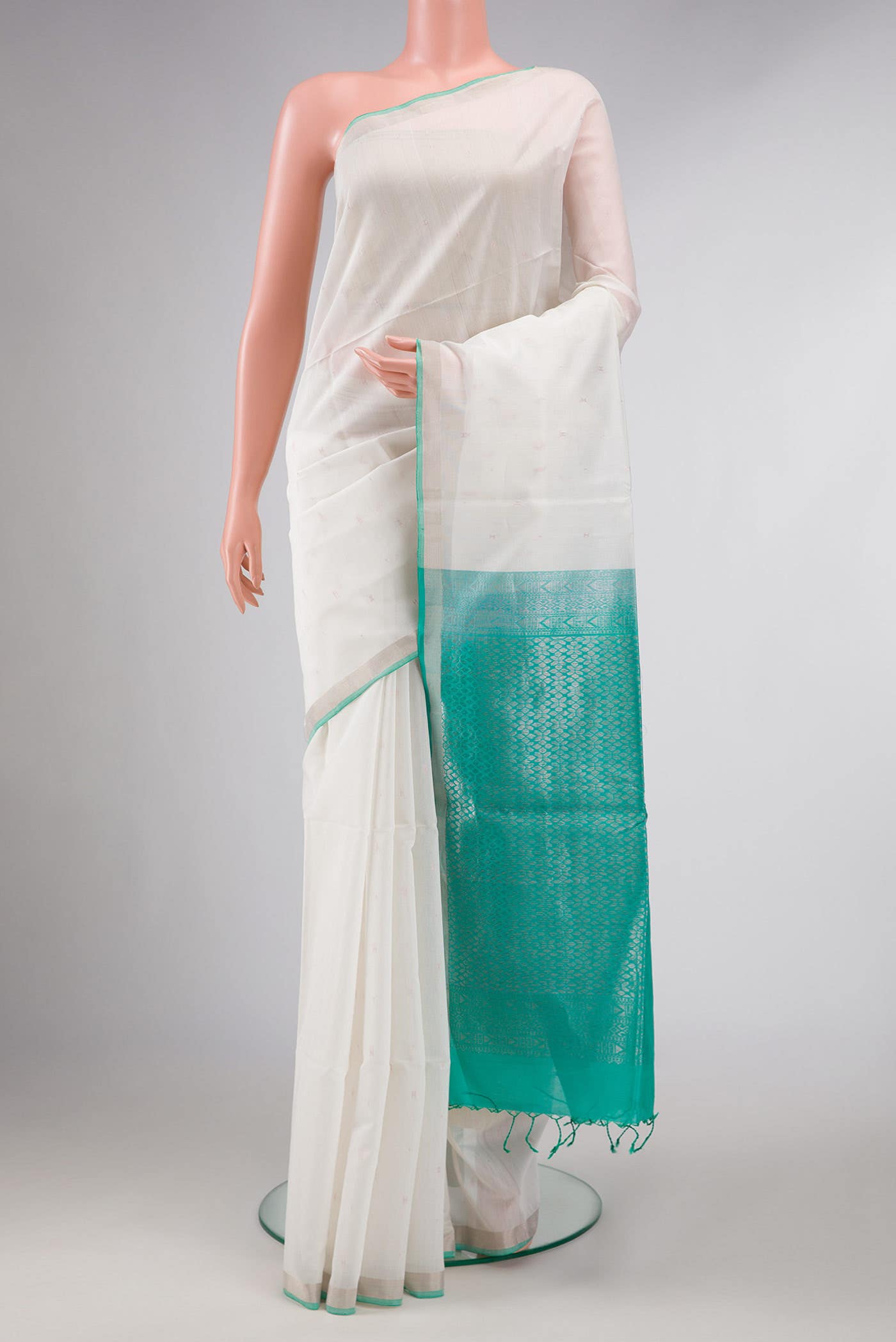 Off White Silk Cotton Saree