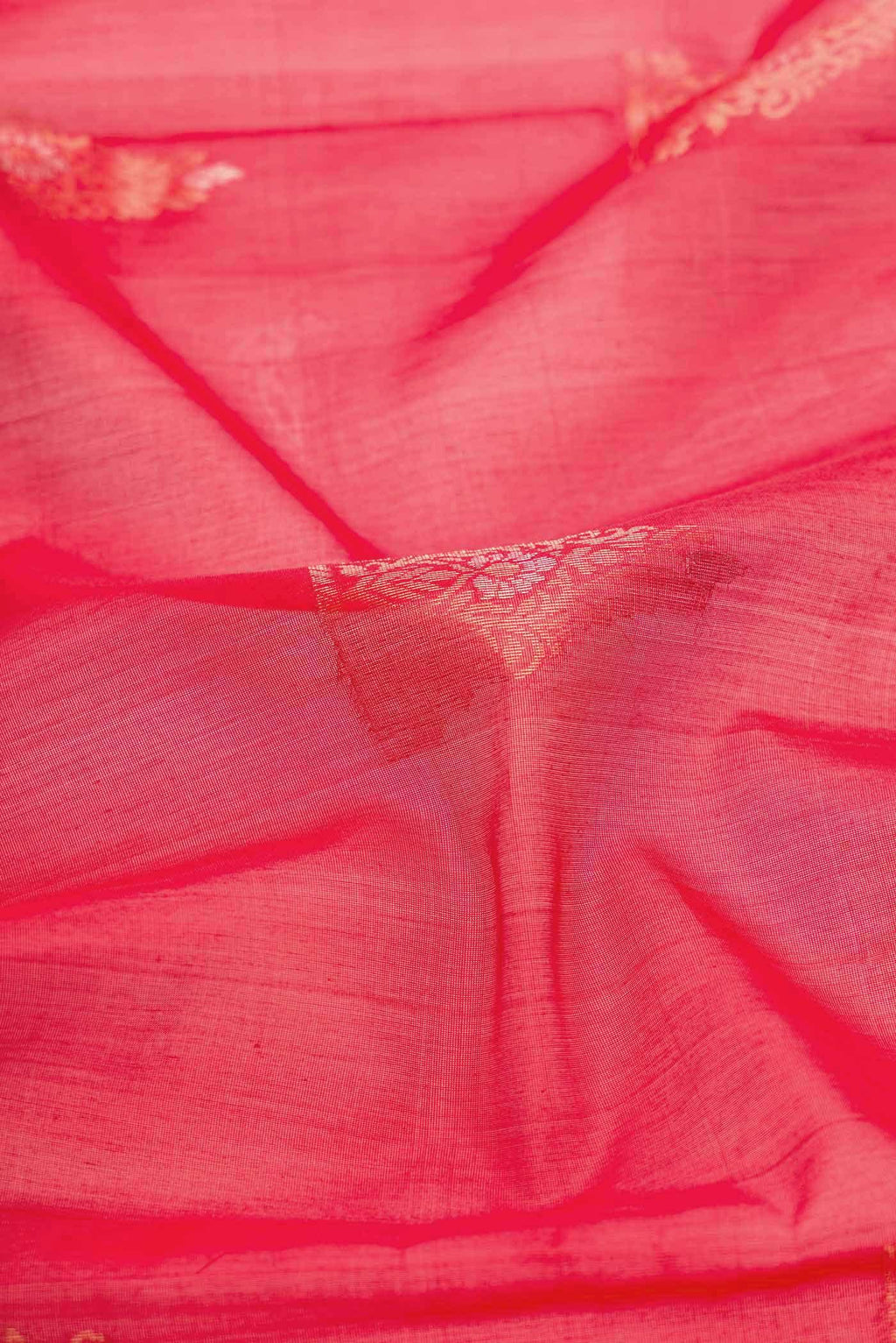 Red Dual Tone Silk Cotton Saree