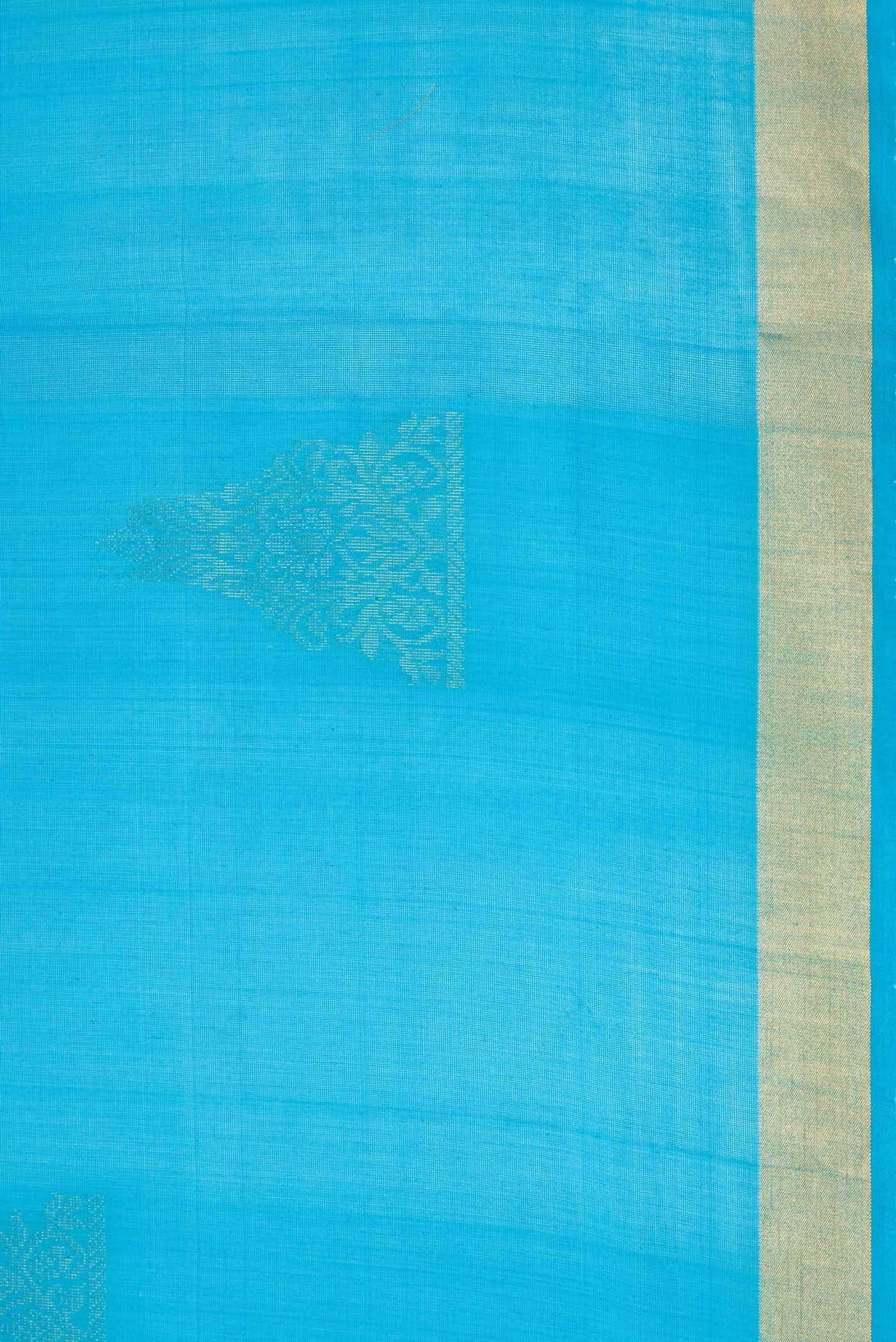 Sky Blue Silk Cotton Saree