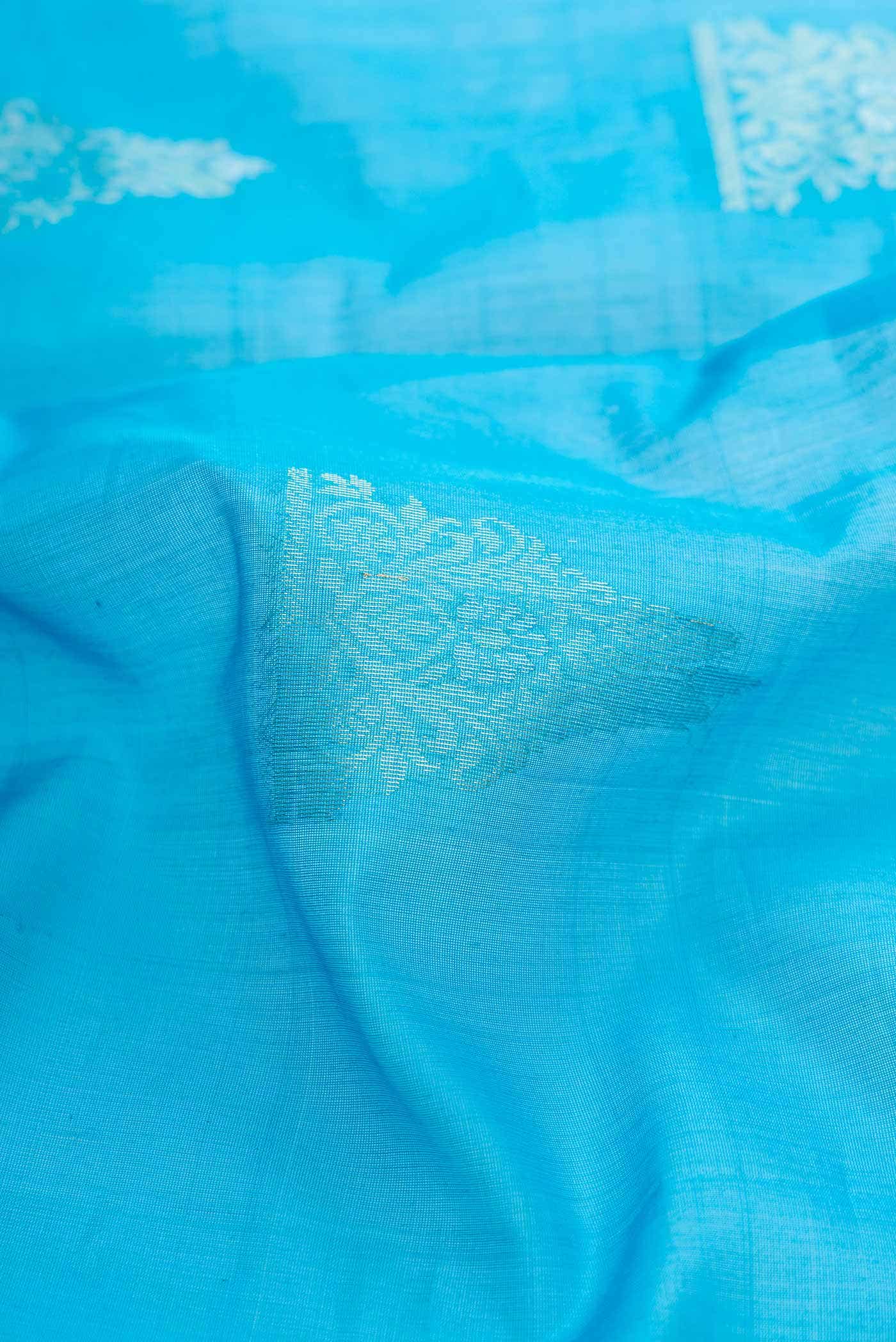 Sky Blue Silk Cotton Saree