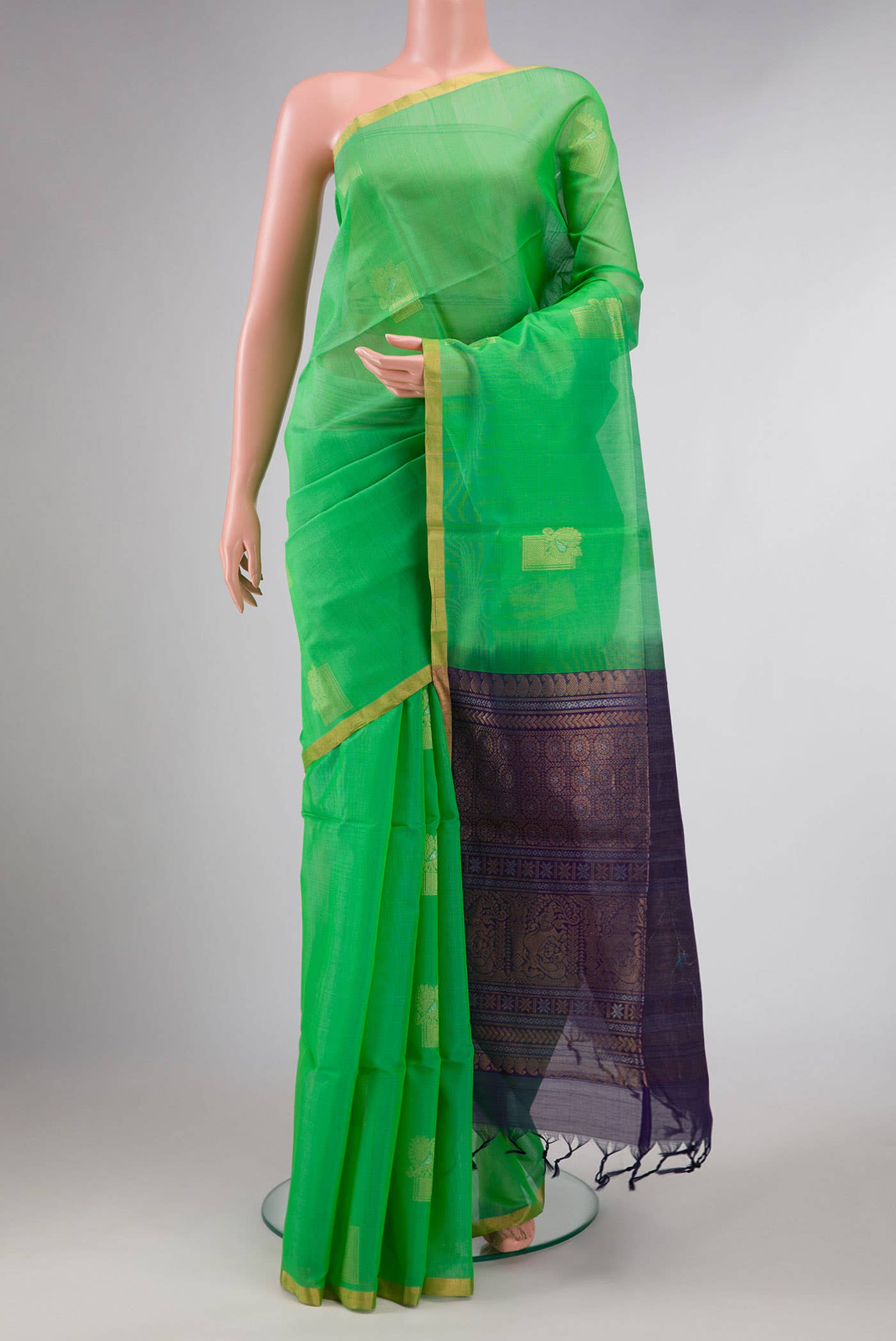 Green Silk Cotton Saree