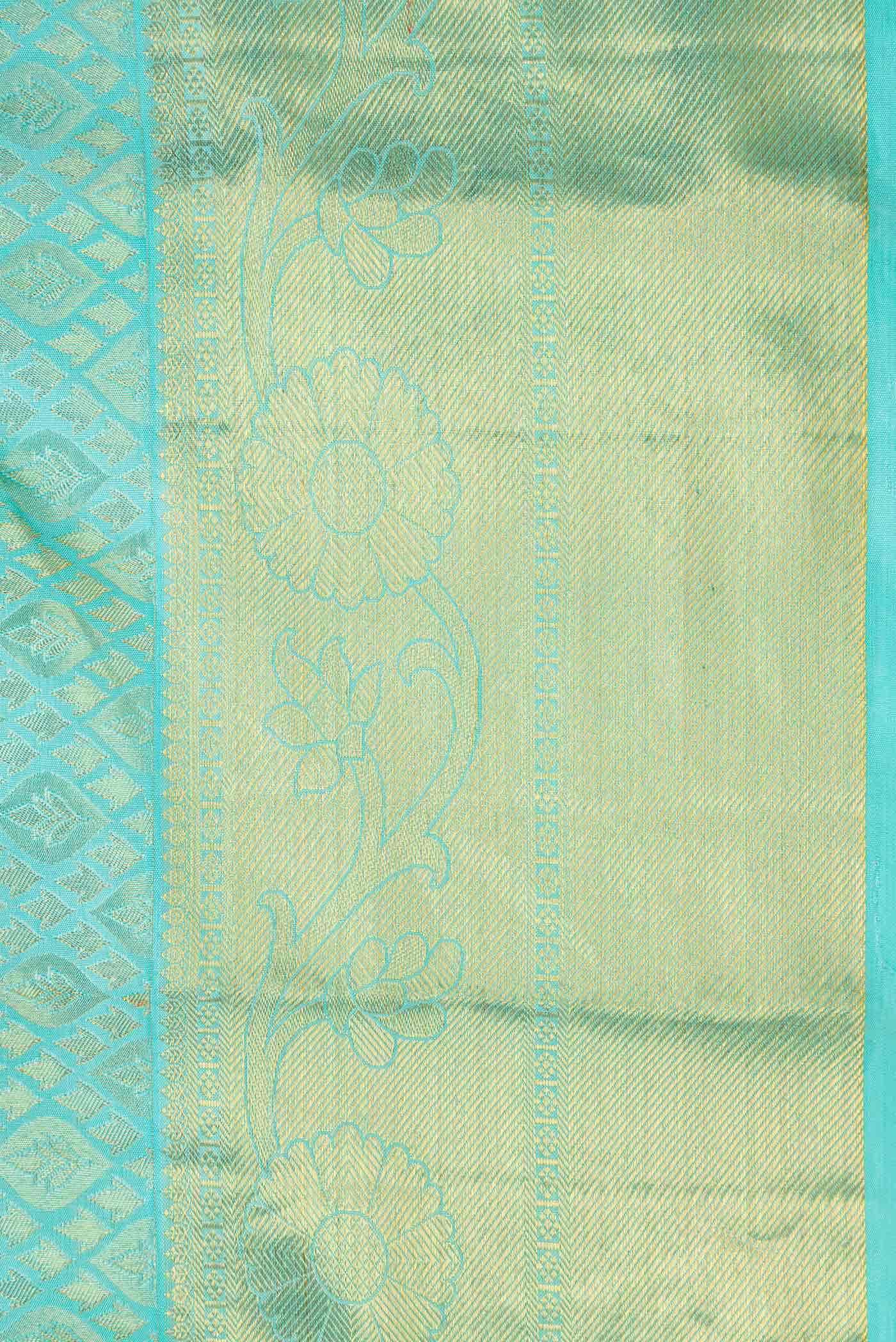 Sky Blue Dual Tone Kanchipuram Silk Saree